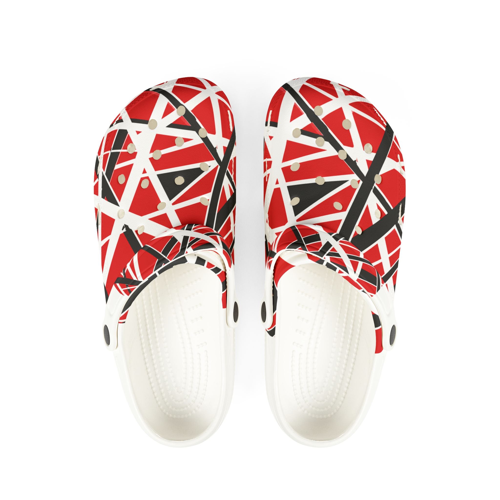 EVH Van Halen Tribute bold - Abstract Red Striped Clog Shoes