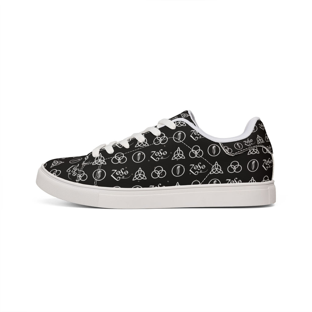 PU Leather Sneakers — Led Zeppelin symbols Low-Top Shoes