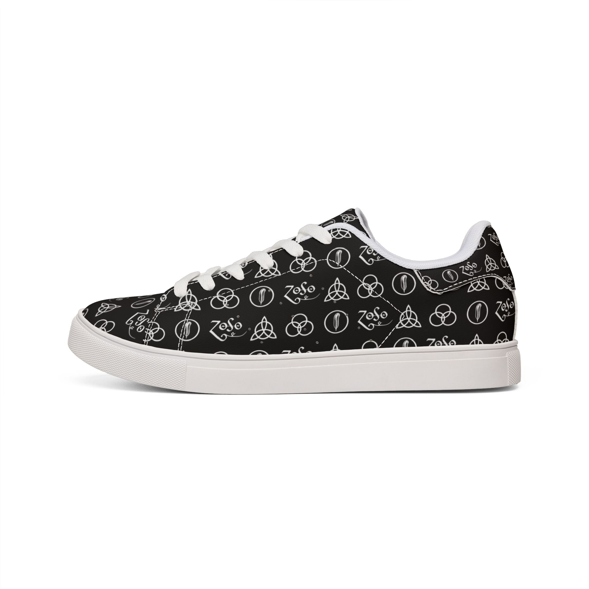 PU Leather Sneakers — Led Zeppelin symbols Low-Top Shoes
