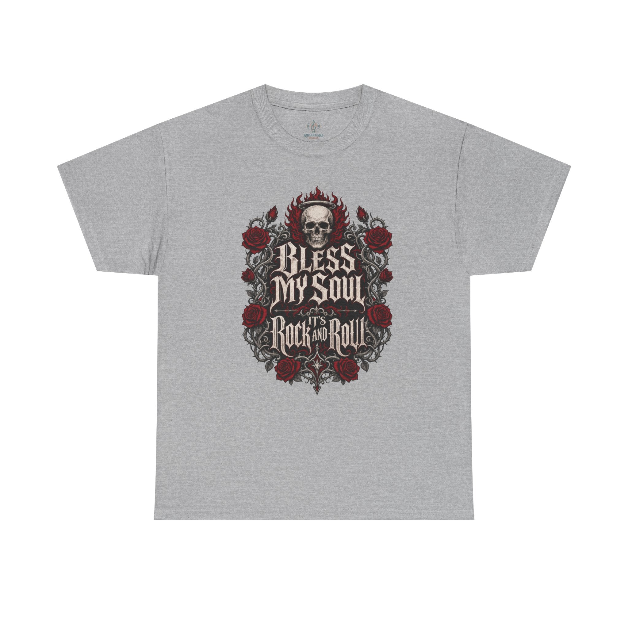 Rock & Roll Skull Tee — "Bless My Soul" Vintage Band Shirt