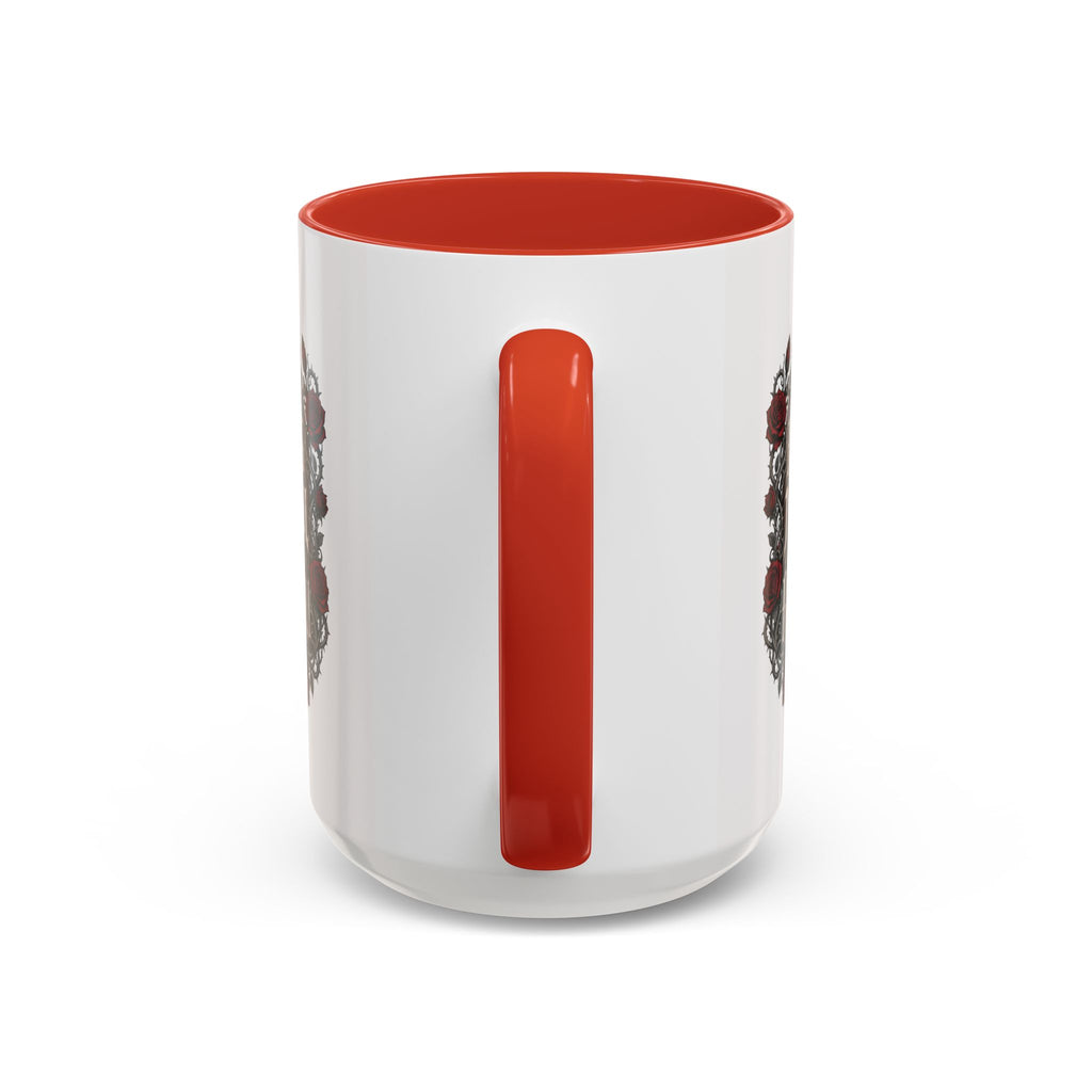 Rock & Roll Coffee Mug — "Bless My Soul" Skull & Roses Accent Mug