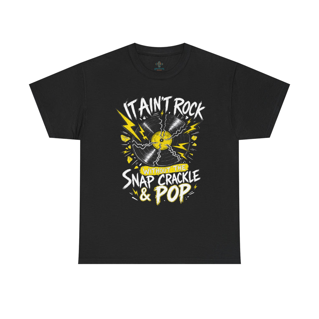 Unisex Heavy Cotton Tee - It ain't Rock without the snap. crackle and pop - Dark