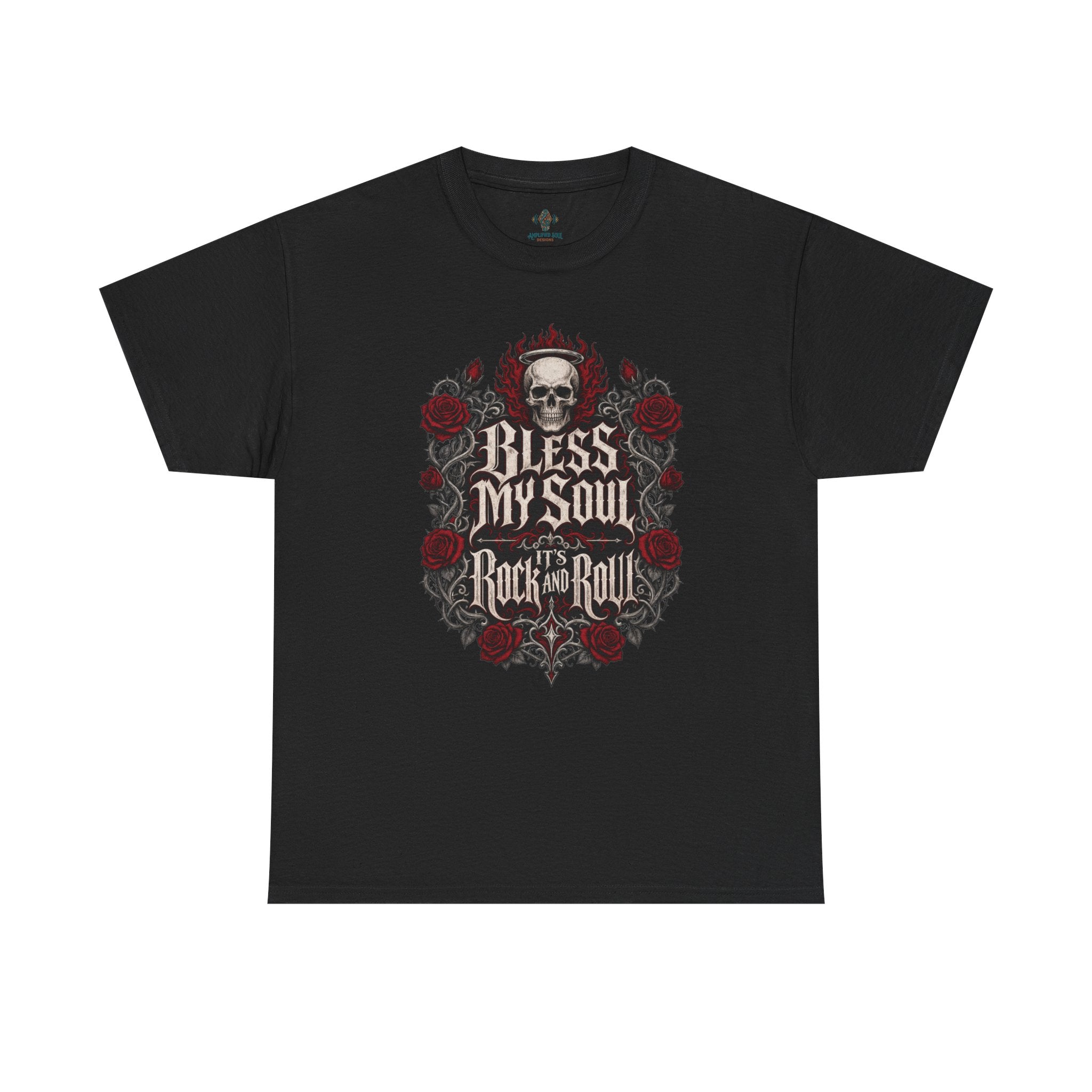 Rock & Roll Skull Tee — "Bless My Soul" Vintage Band Shirt