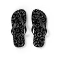 Nirvana Flip Flops — Black, Black & White Rock Star Beach Sandals
