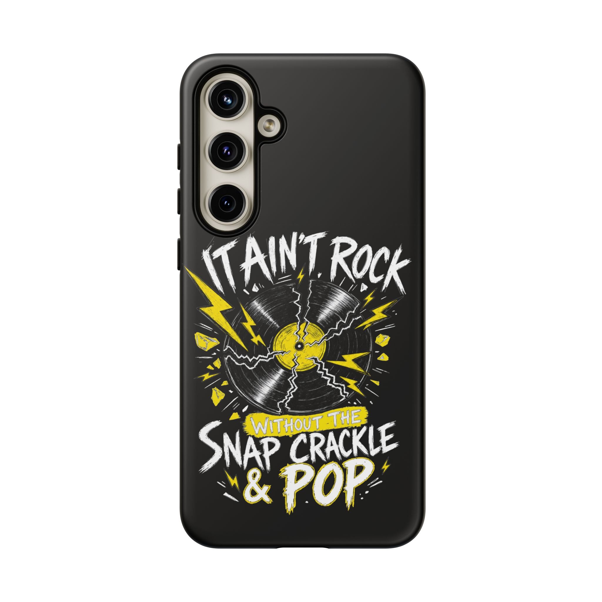 Phone Case — "It Ain't Rock Without the Snap Crackle & Pop" Vintage Vinyl Design