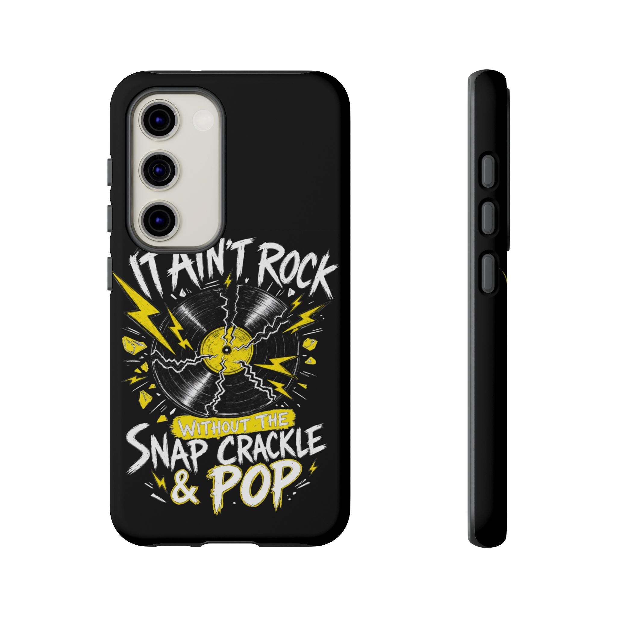 Phone Case — "It Ain't Rock Without the Snap Crackle & Pop" Vintage Vinyl Design