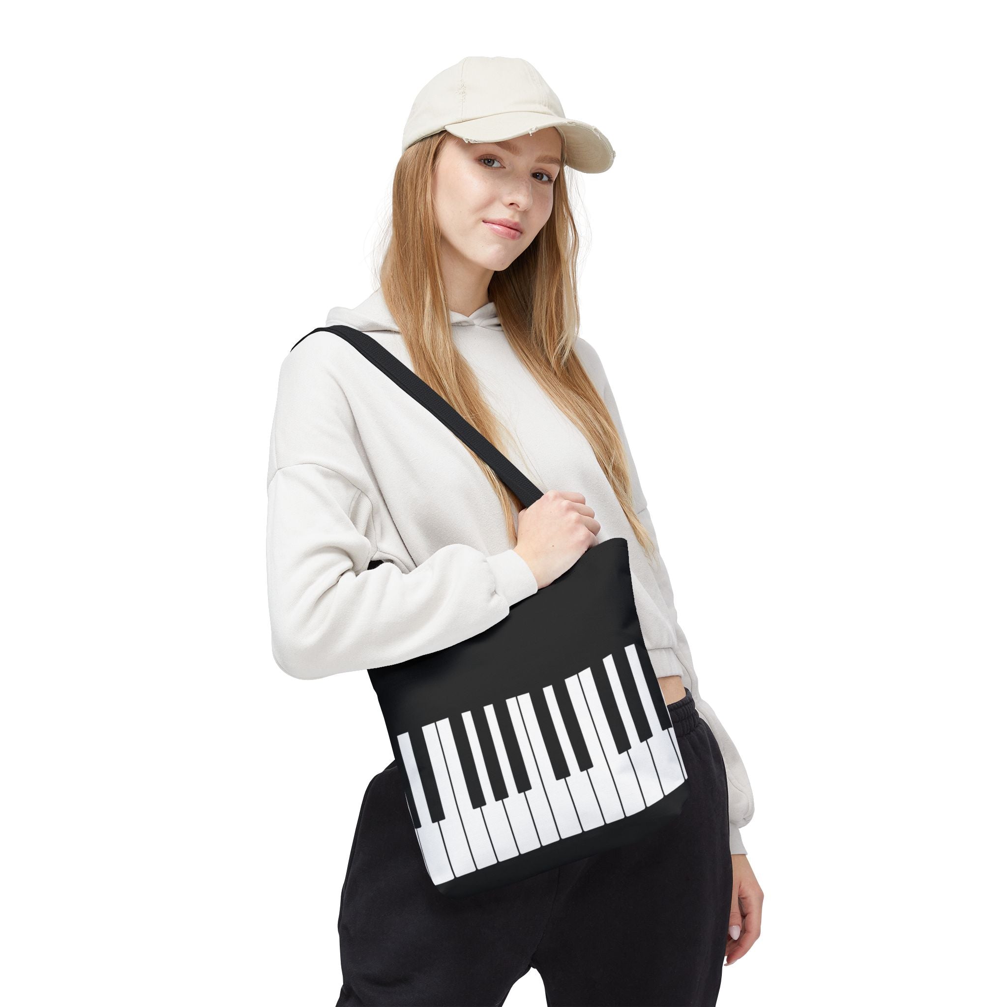 Piano Keys Tote Bag - Musician Keyboard Print Canvas Tote