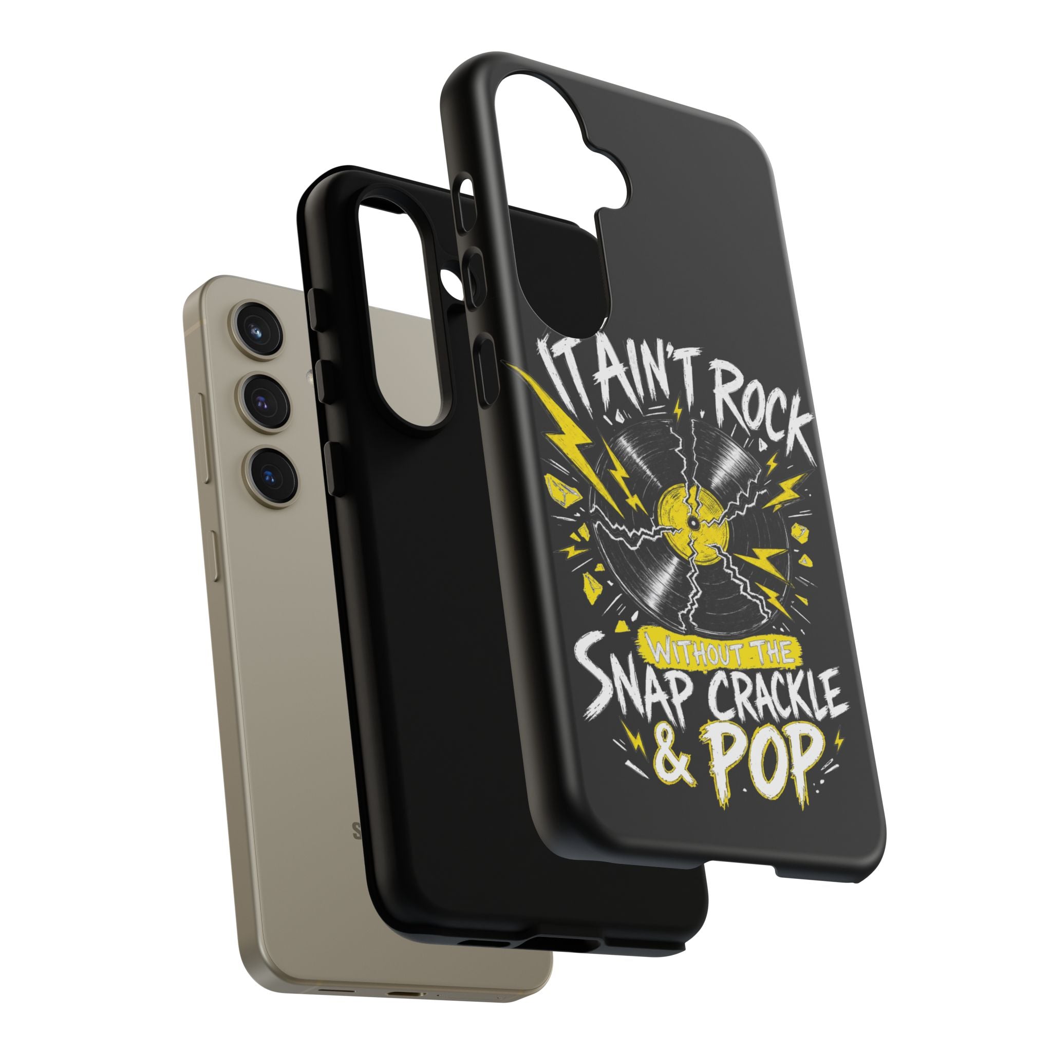 Phone Case — "It Ain't Rock Without the Snap Crackle & Pop" Vintage Vinyl Design