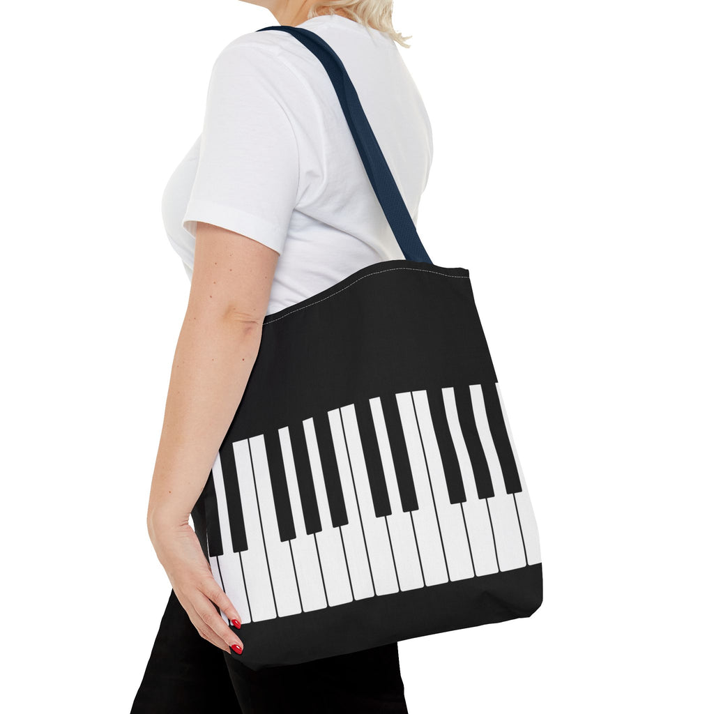 Piano Keys Tote Bag - Musician Keyboard Print Canvas Tote