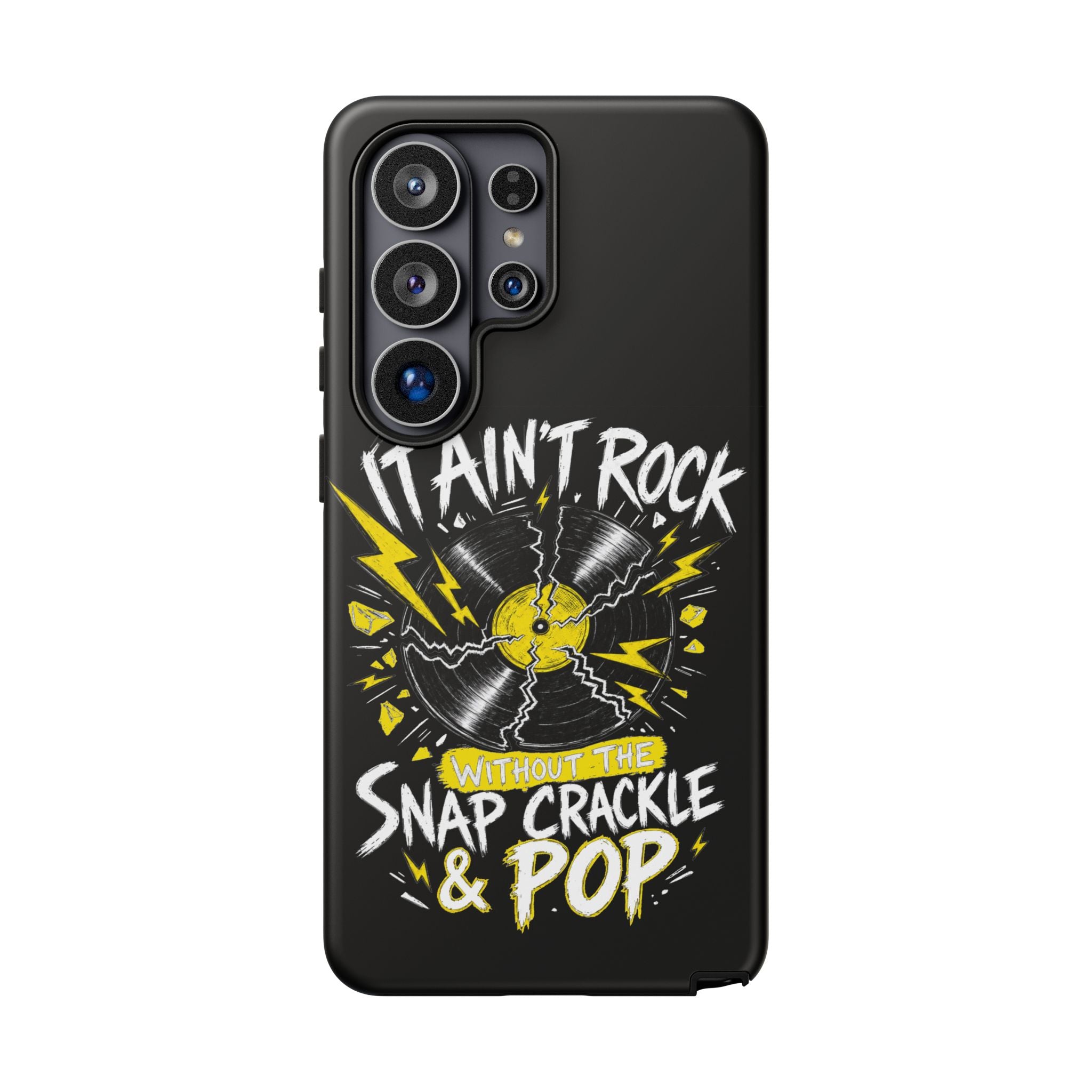 Phone Case — "It Ain't Rock Without the Snap Crackle & Pop" Vintage Vinyl Design