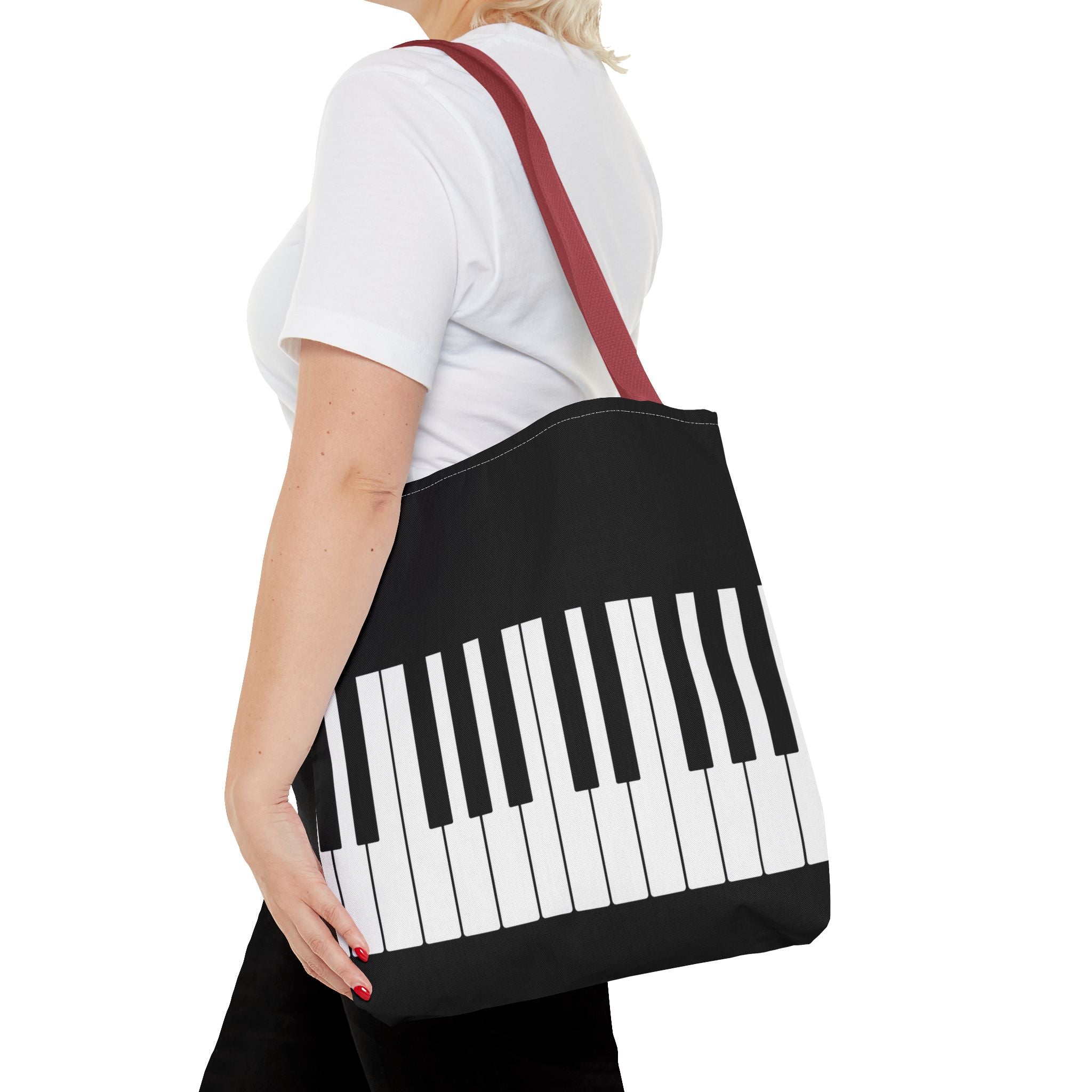 Piano Keys Tote Bag - Musician Keyboard Print Canvas Tote