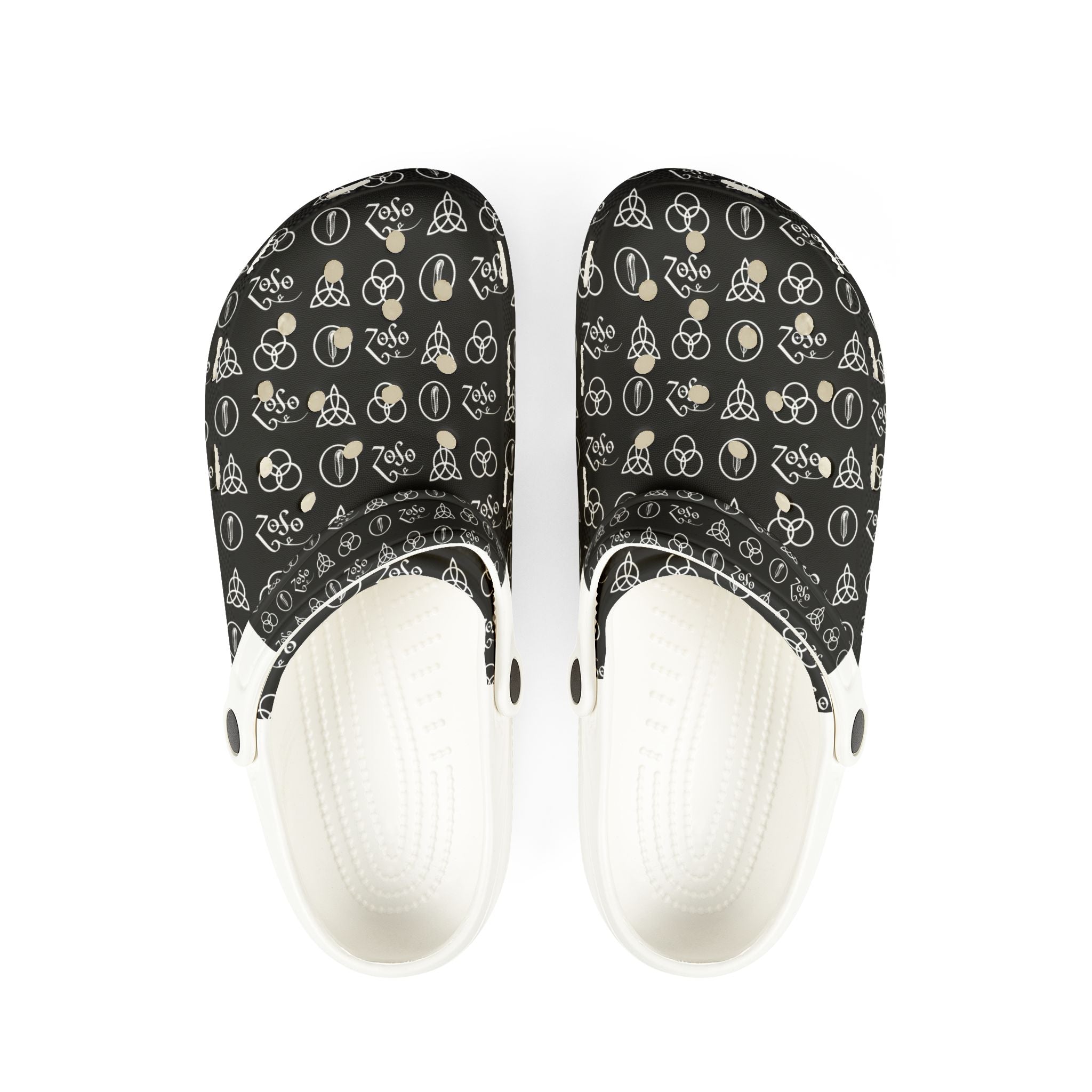 Led Zeppelin symbols Pattern EVA Foam Clogs - Lightweight Slip-On Garden Shoes