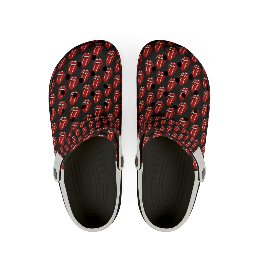 Rolling Stones Pattern EVA Foam Clogs - Lightweight Slip-On Garden Shoes