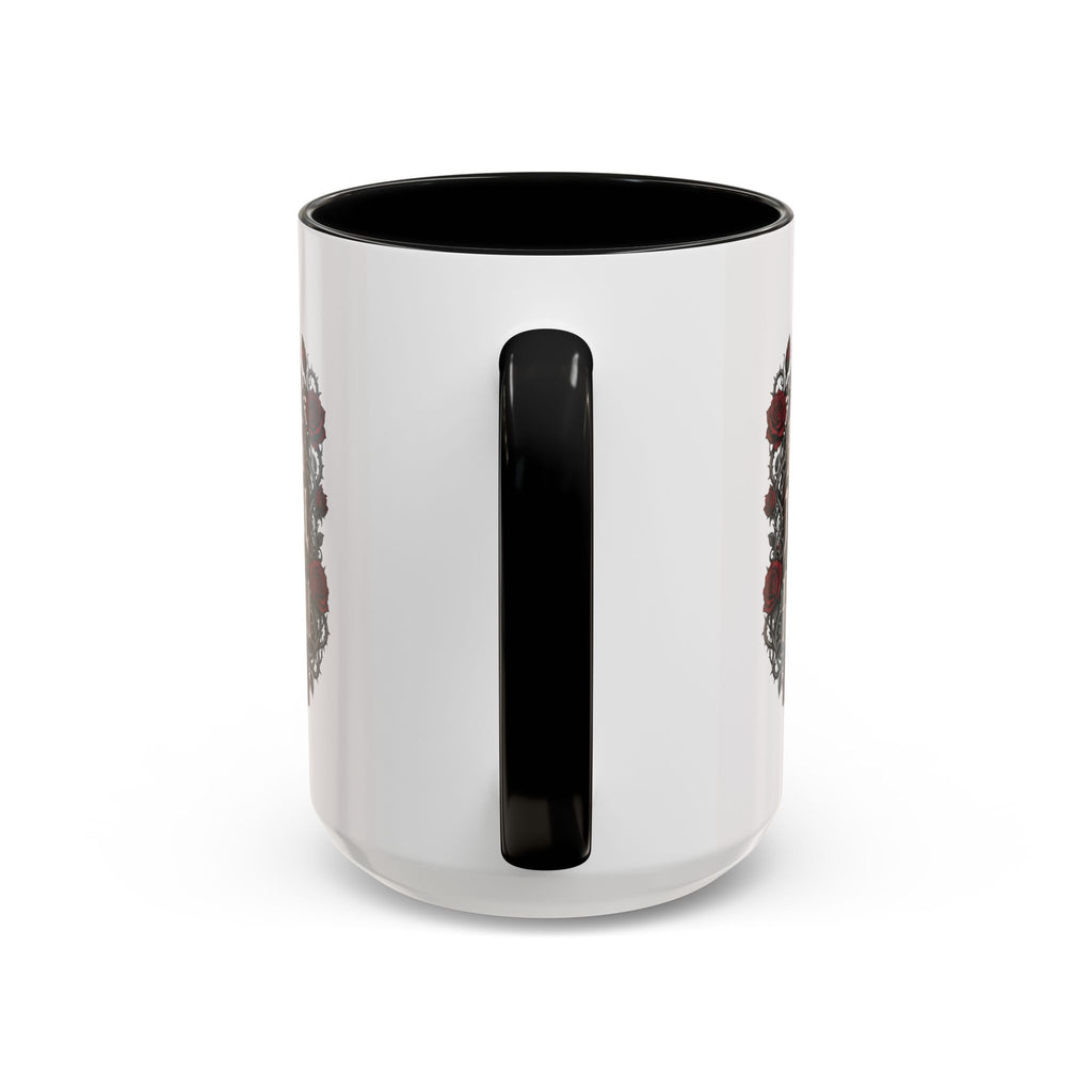 Rock & Roll Coffee Mug — "Bless My Soul" Skull & Roses Accent Mug