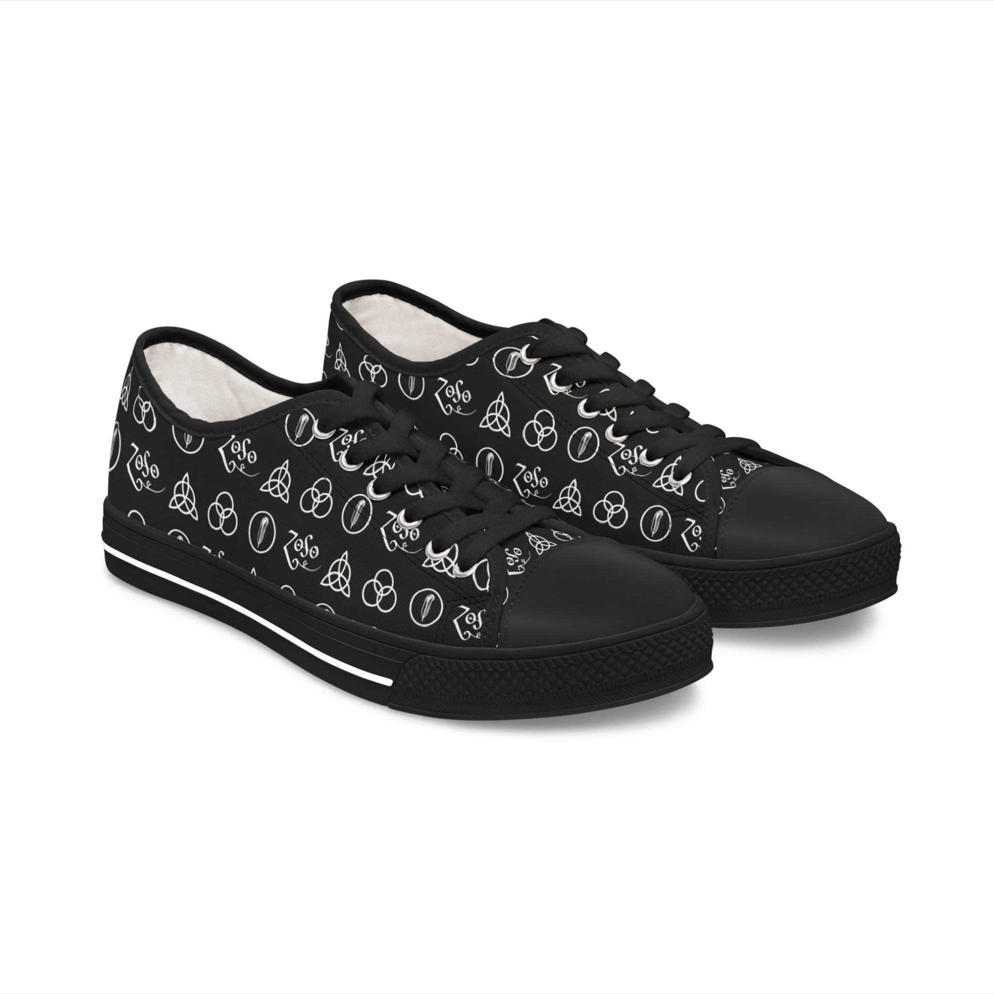 Women's Low Top Sneakers —Led Zeppelin Pattern Casual Canvas Shoes