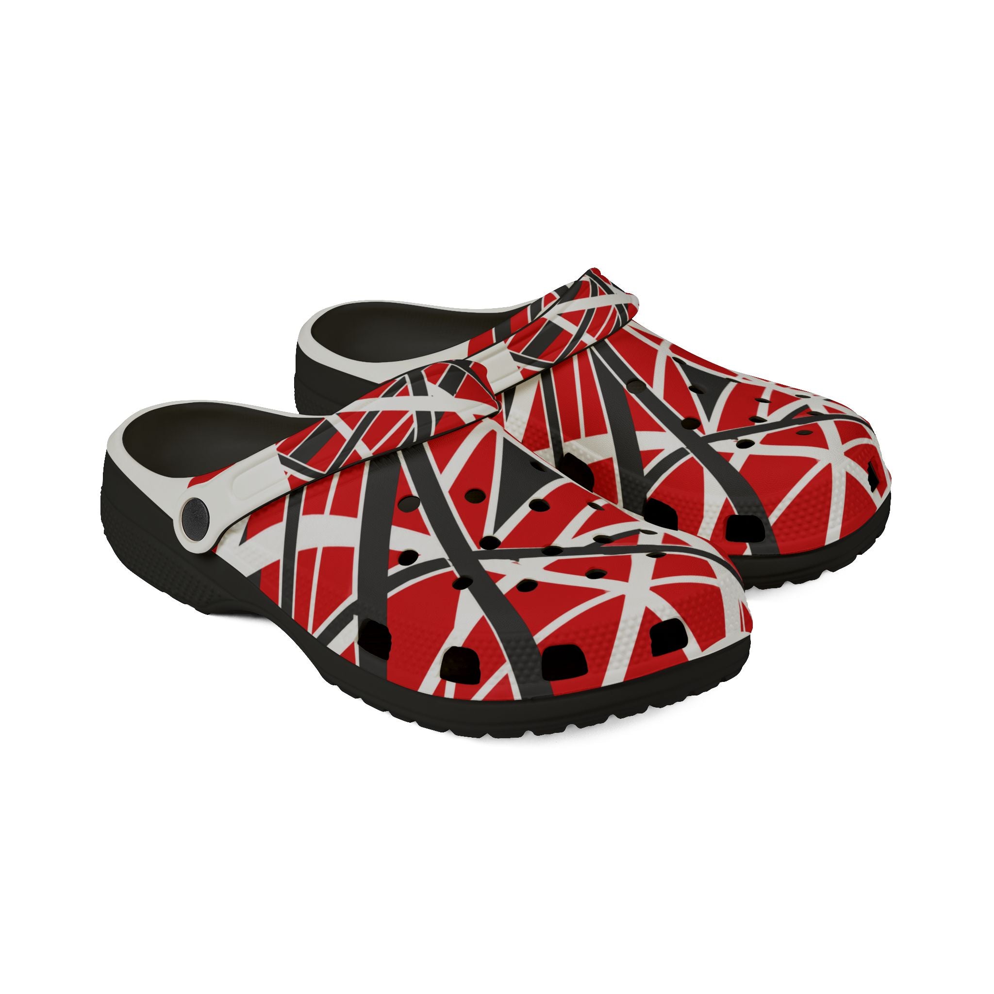 EVH Van Halen Tribute bold - Abstract Red Striped Clog Shoes