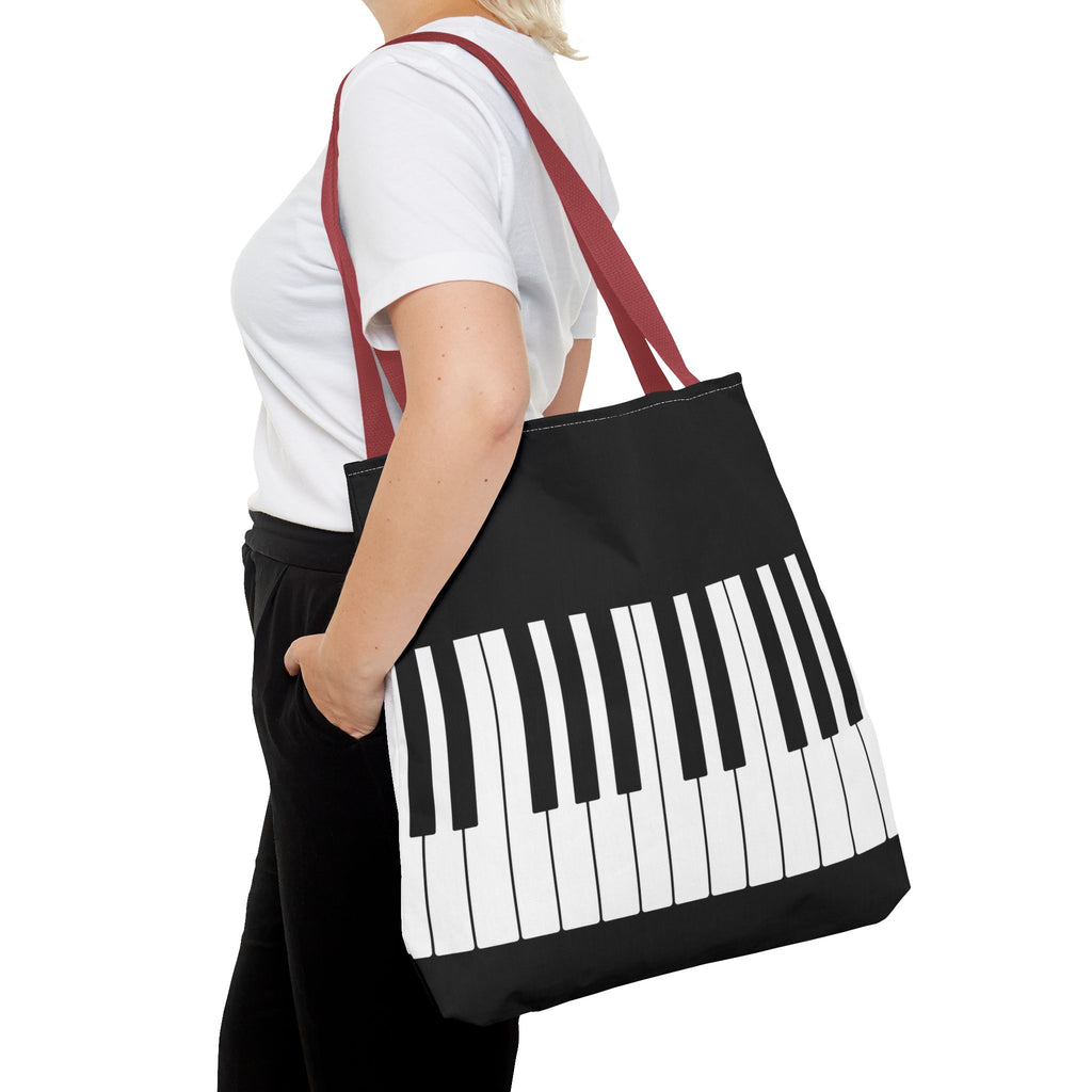 Piano Keys Tote Bag - Musician Keyboard Print Canvas Tote