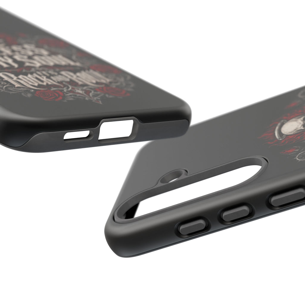 Bless My Soul Rock and Roll Phone Case — Gothic Skull & Roses Tough Case