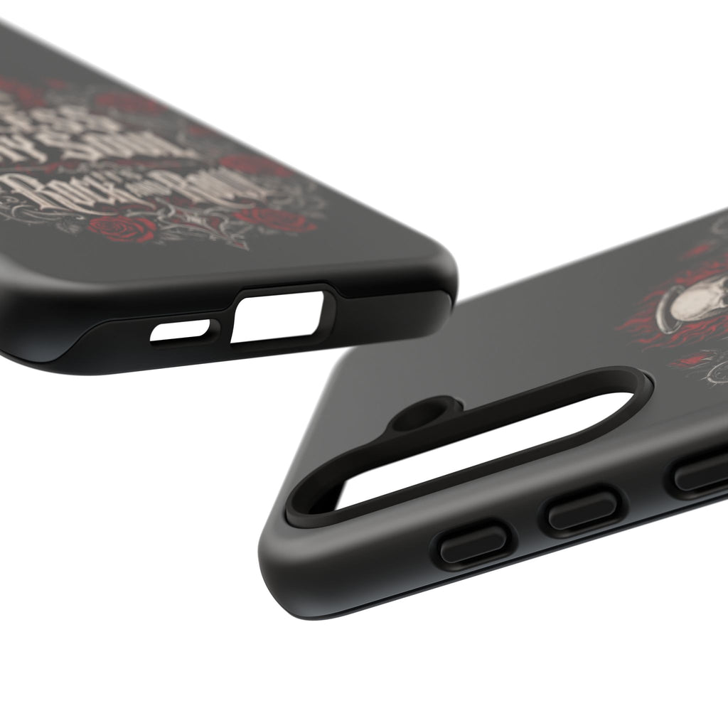 Bless My Soul Rock and Roll Phone Case — Gothic Skull & Roses Tough Case
