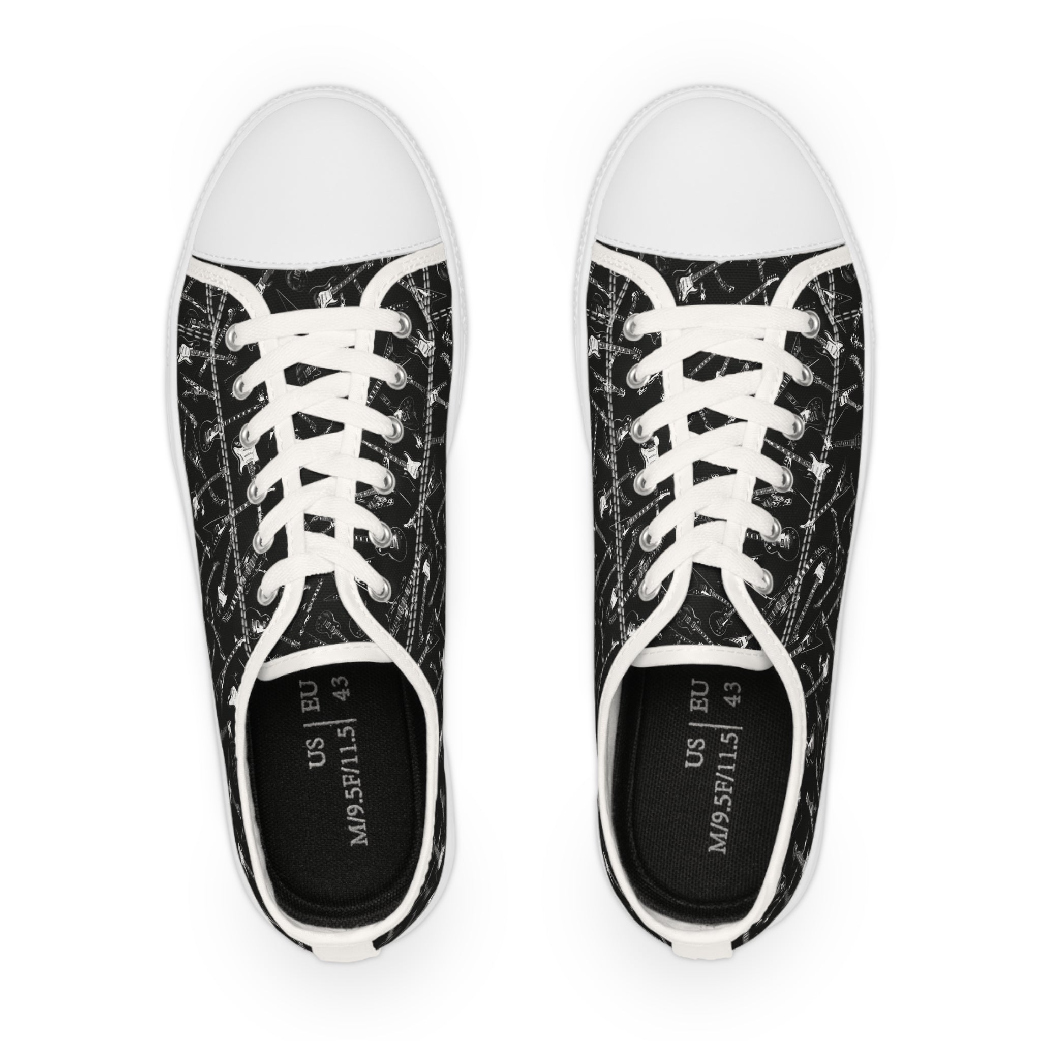 Black Guitars Men’s Low Top Sneakers — Minimal Urban Casual Shoes