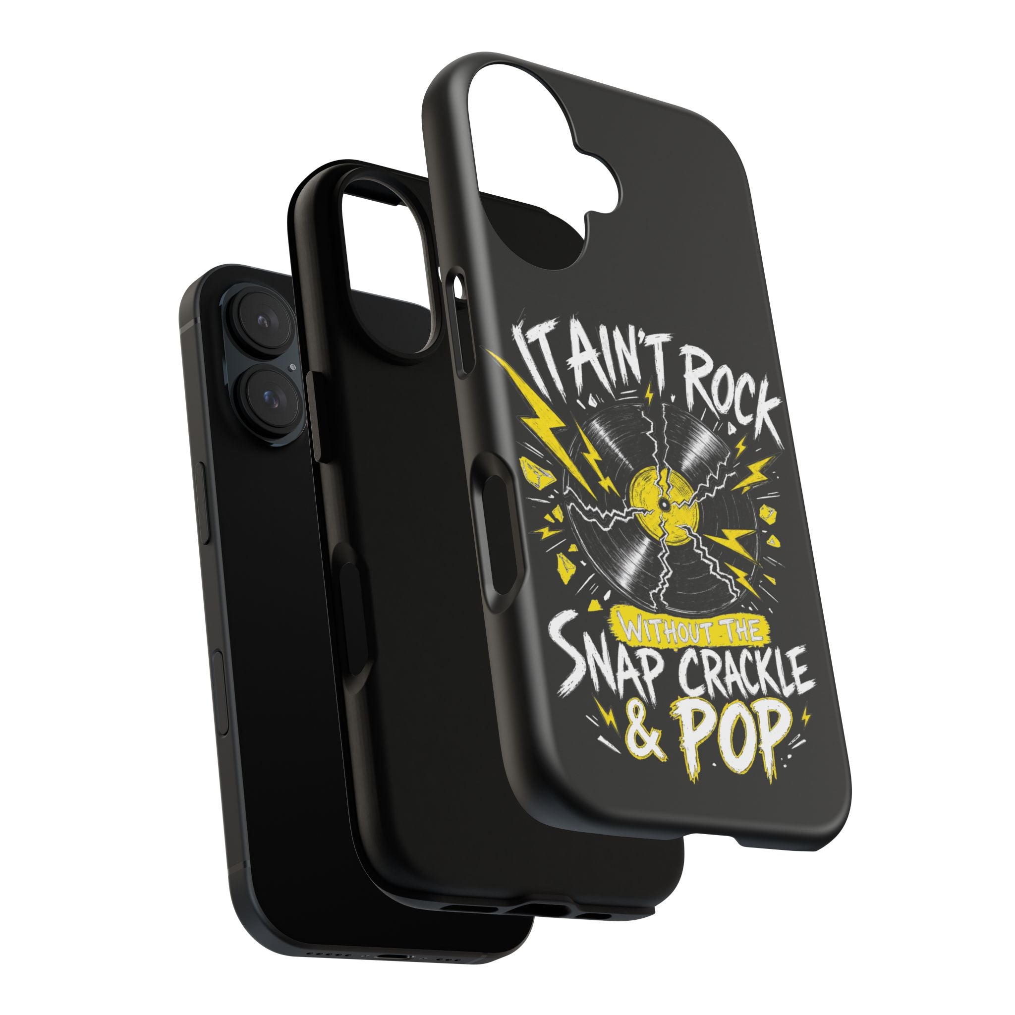 Phone Case — "It Ain't Rock Without the Snap Crackle & Pop" Vintage Vinyl Design