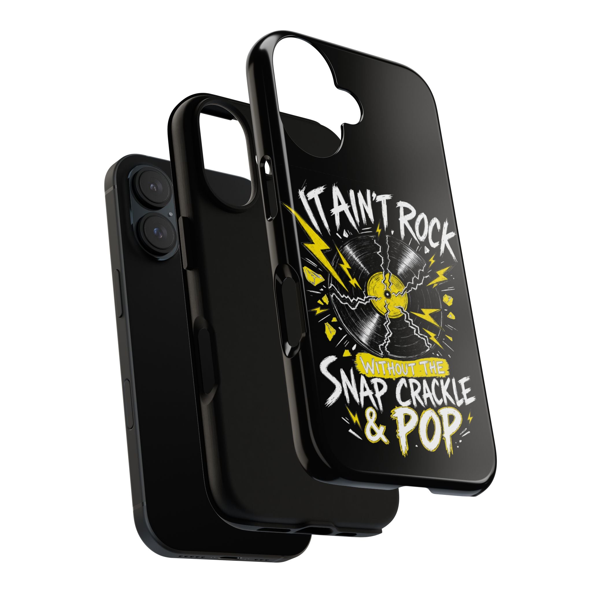 Phone Case — "It Ain't Rock Without the Snap Crackle & Pop" Vintage Vinyl Design