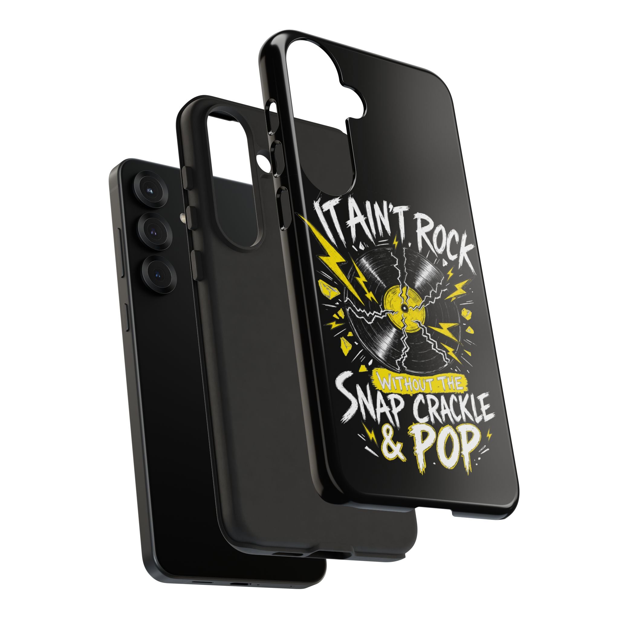 Phone Case — "It Ain't Rock Without the Snap Crackle & Pop" Vintage Vinyl Design