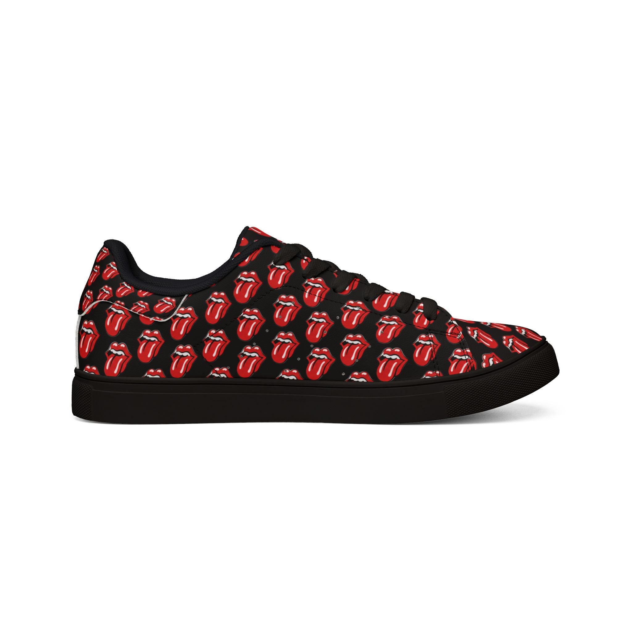 PU Leather Sneakers — Rolling Stones symbols Low-Top Shoes