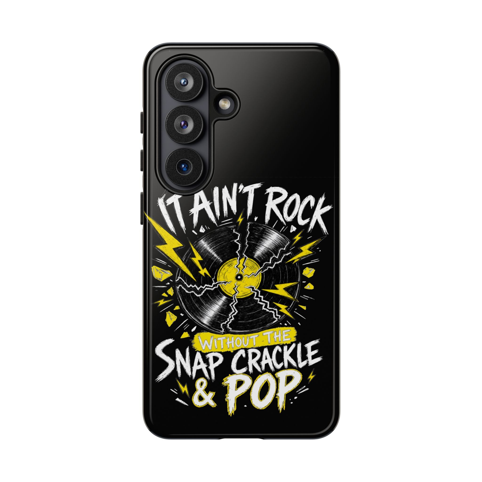 Phone Case — "It Ain't Rock Without the Snap Crackle & Pop" Vintage Vinyl Design