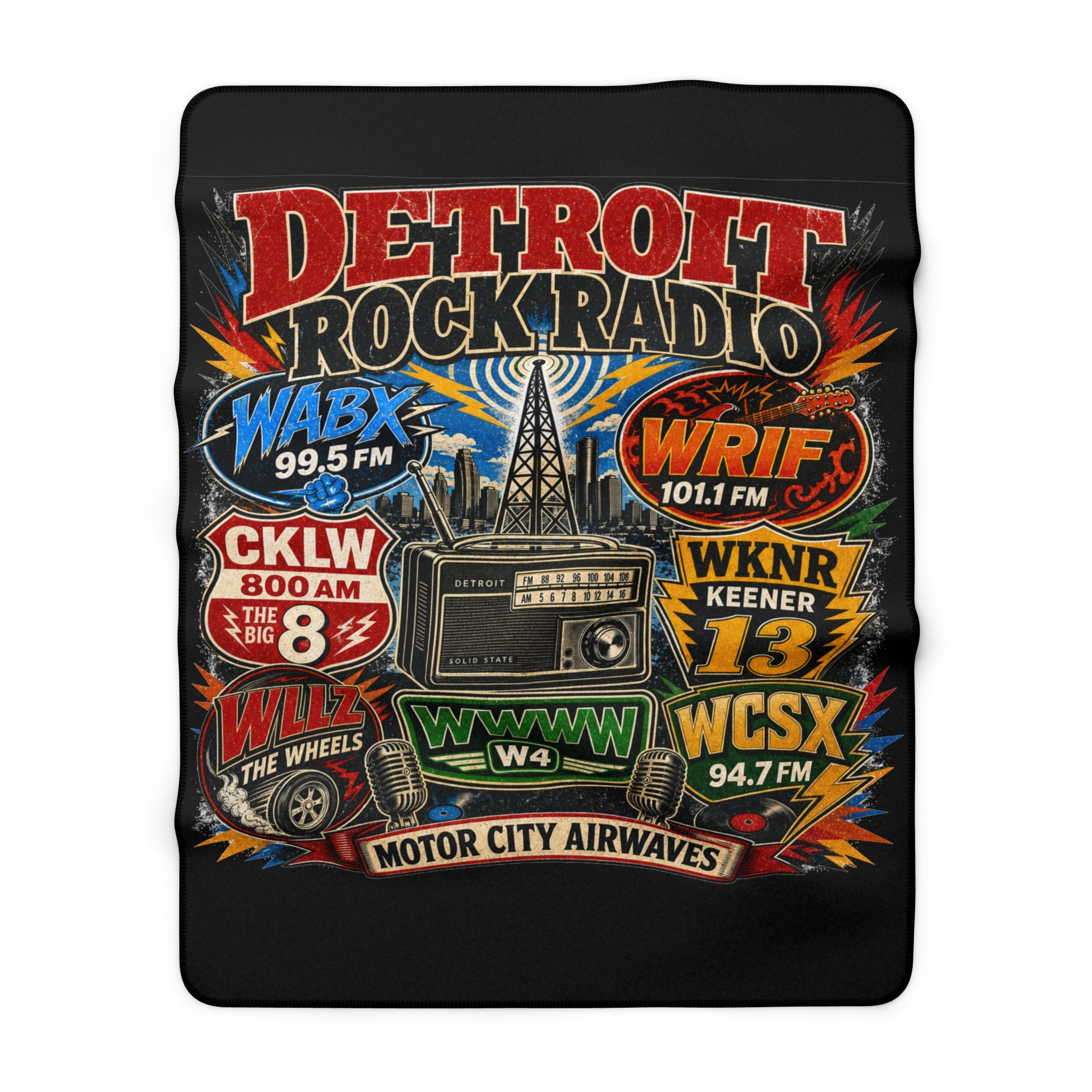 Sherpa Fleece Blanket - Detroit Rock Radio