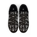 PU Leather Sneakers — Black Rock Kiss Face Pattern Low-Top Shoes