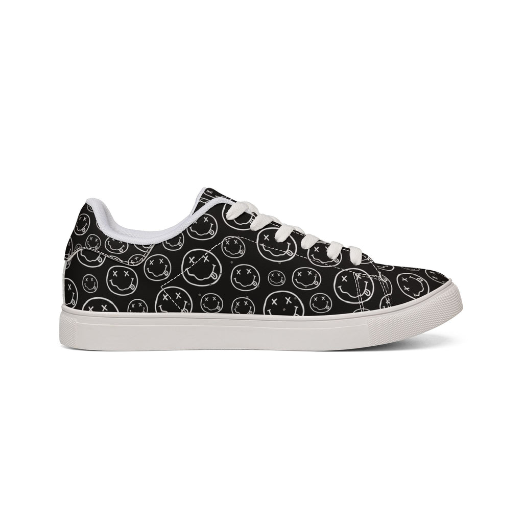 Copy of PU Leather Sneakers — Nirvana symbols Low-Top Shoes
