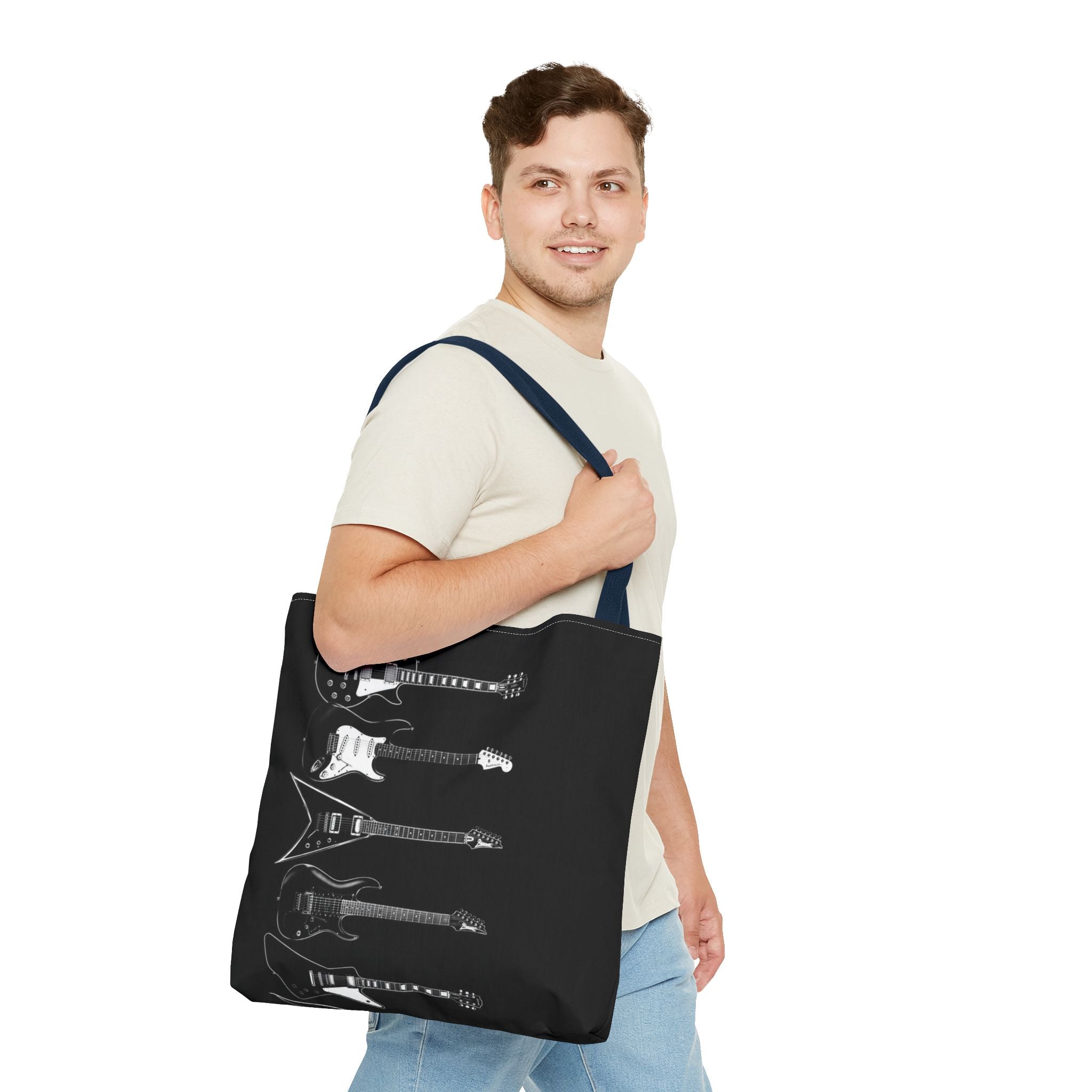 Electric Guitars Black Tote Bag – Rock Music Instrument Shopper