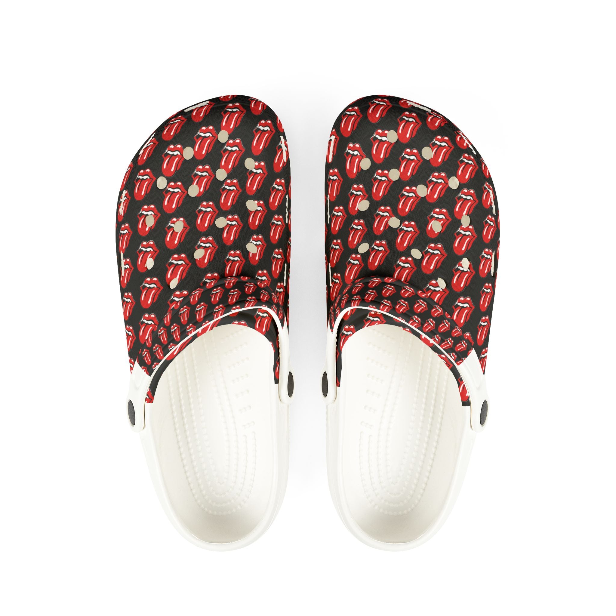 Rolling Stones Pattern EVA Foam Clogs - Lightweight Slip-On Garden Shoes