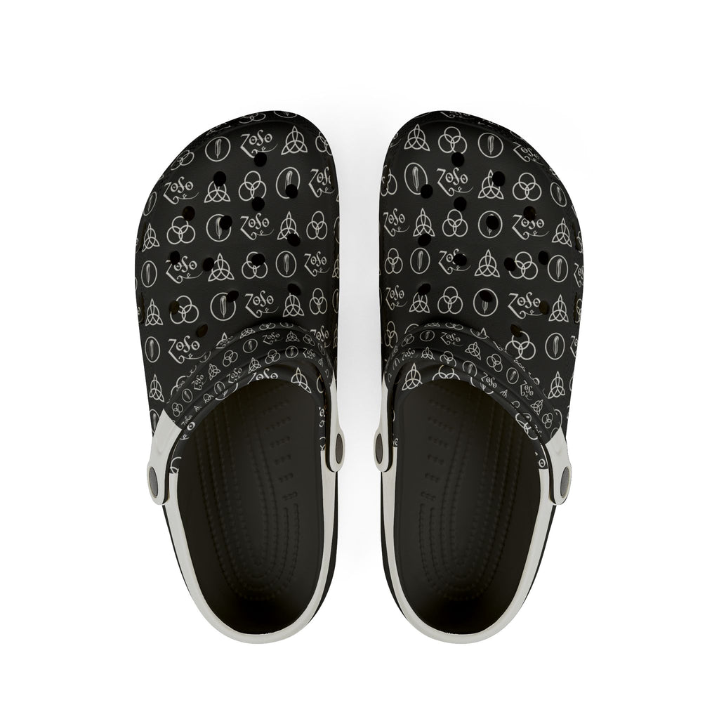 Led Zeppelin symbols Pattern EVA Foam Clogs - Lightweight Slip-On Garden Shoes