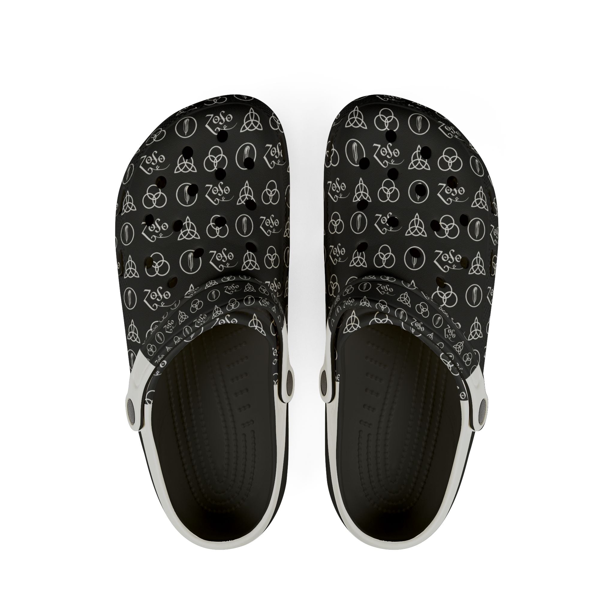Led Zeppelin symbols Pattern EVA Foam Clogs - Lightweight Slip-On Garden Shoes