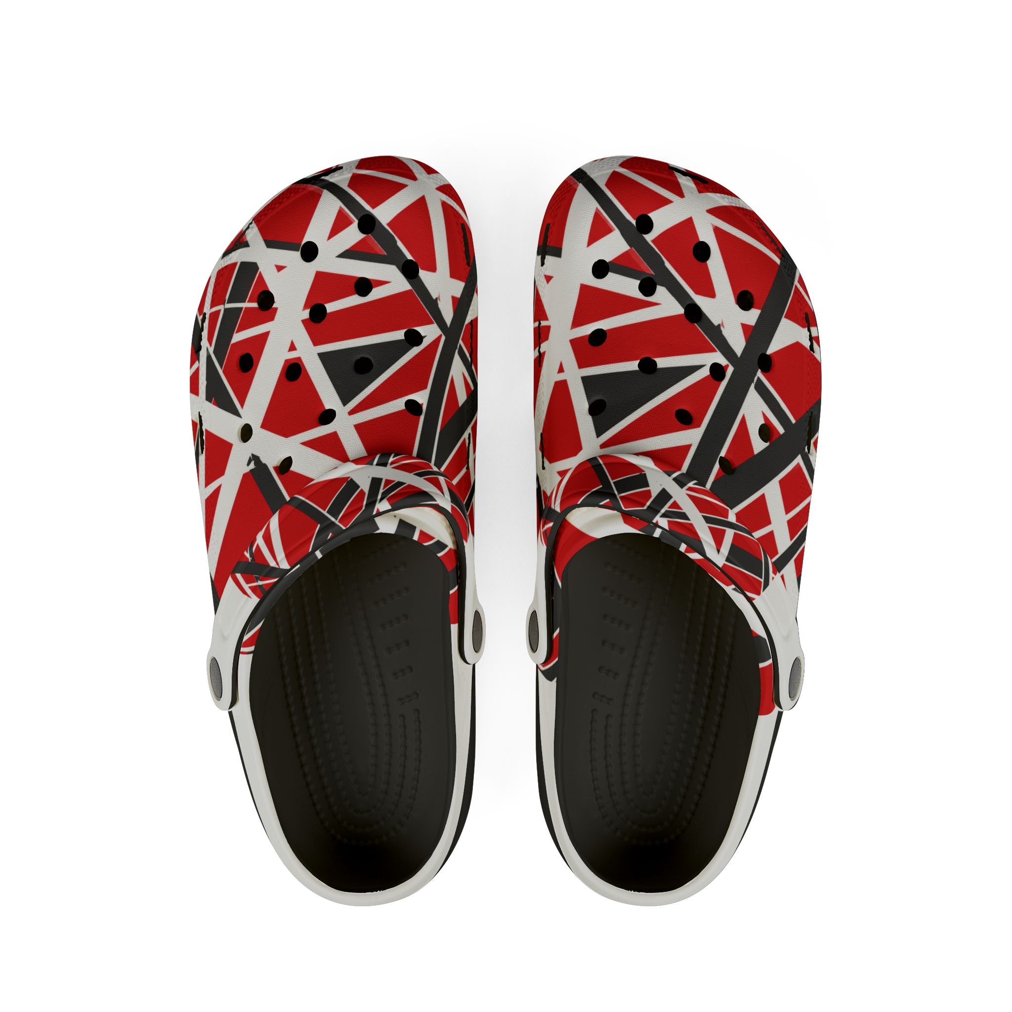 EVH Van Halen Tribute bold - Abstract Red Striped Clog Shoes