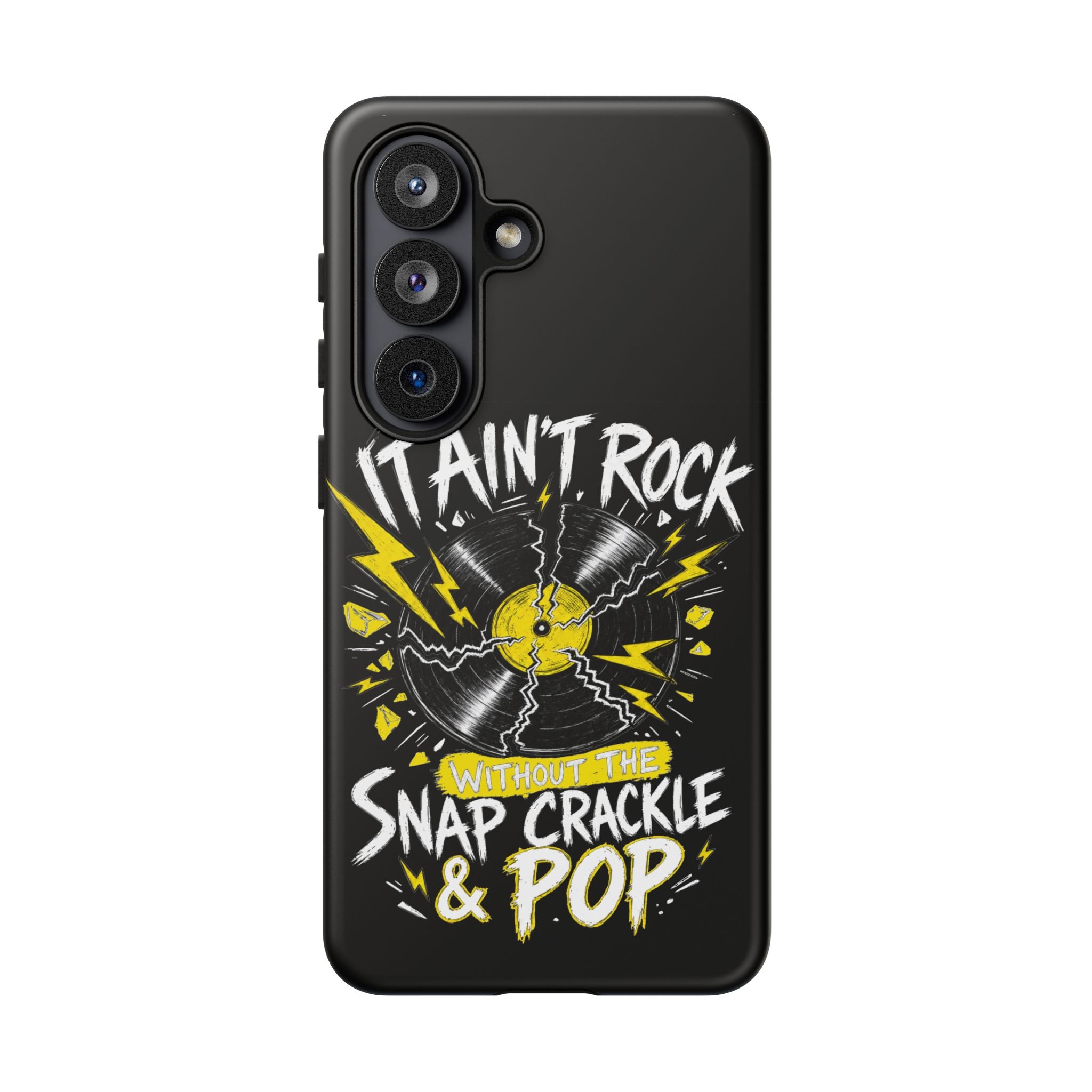 Phone Case — "It Ain't Rock Without the Snap Crackle & Pop" Vintage Vinyl Design