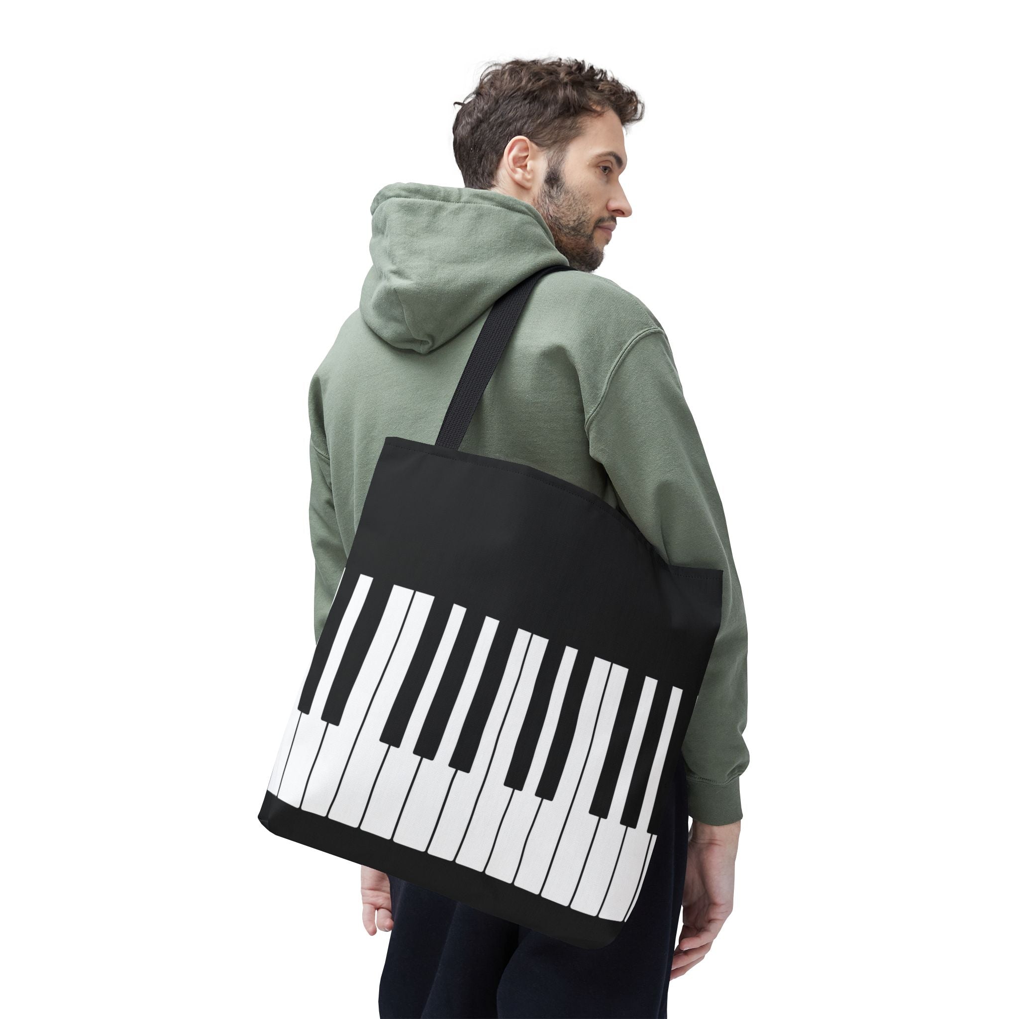 Piano Keys Tote Bag - Musician Keyboard Print Canvas Tote