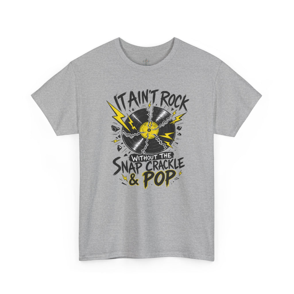 Unisex Heavy Cotton Tee - It ain't Rock without the snap. crackle and pop