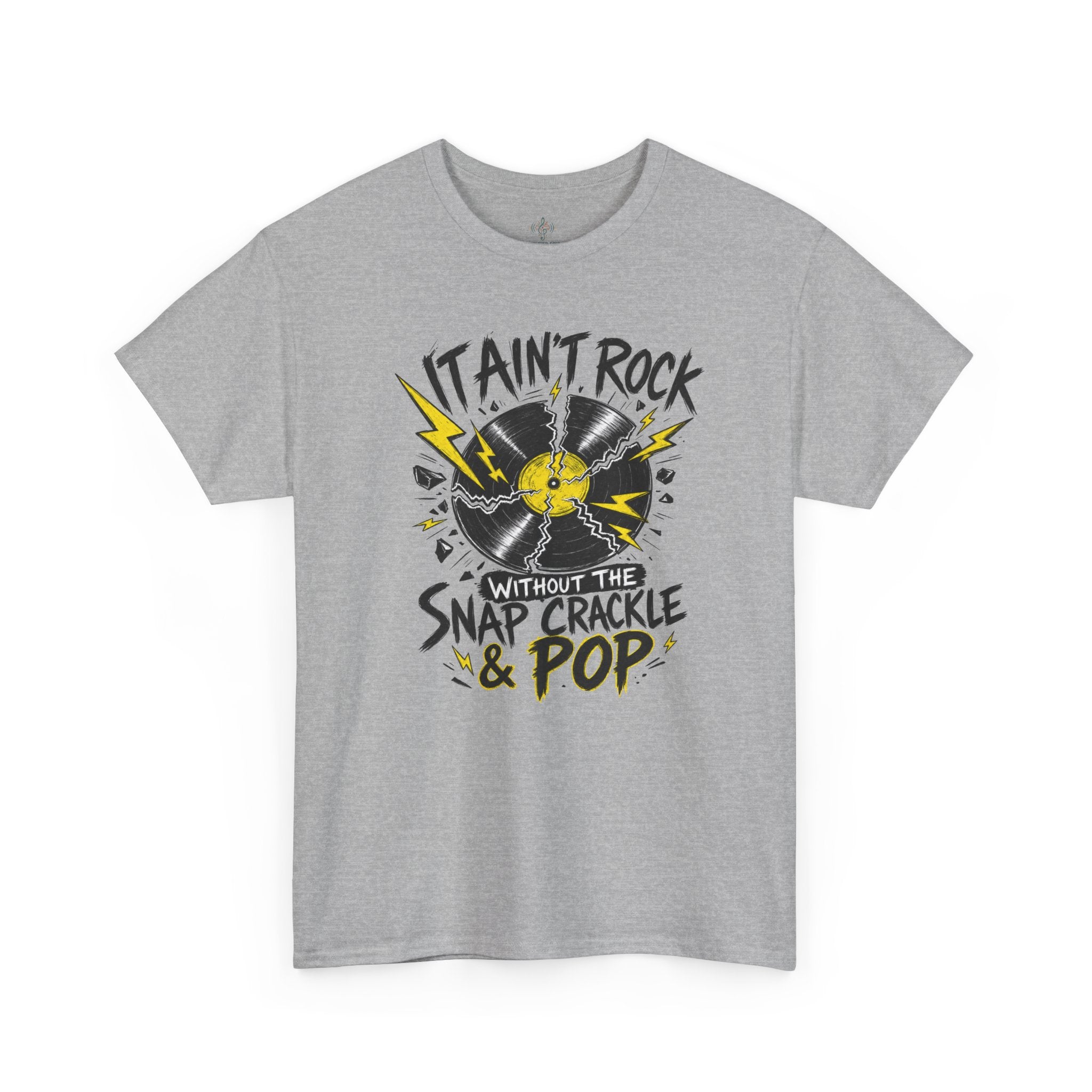 Unisex Heavy Cotton Tee - It ain't Rock without the snap. crackle and pop