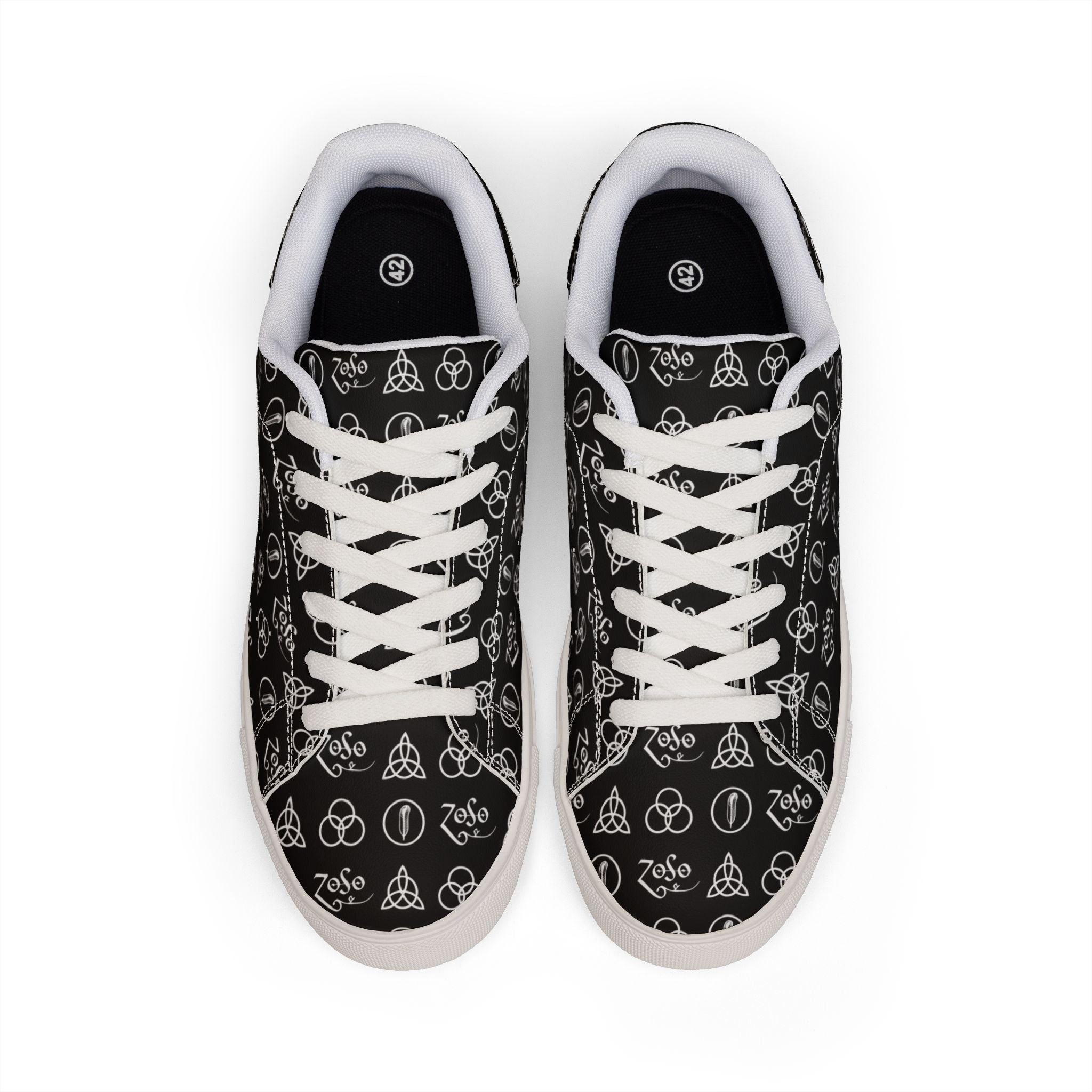 PU Leather Sneakers — Led Zeppelin symbols Low-Top Shoes