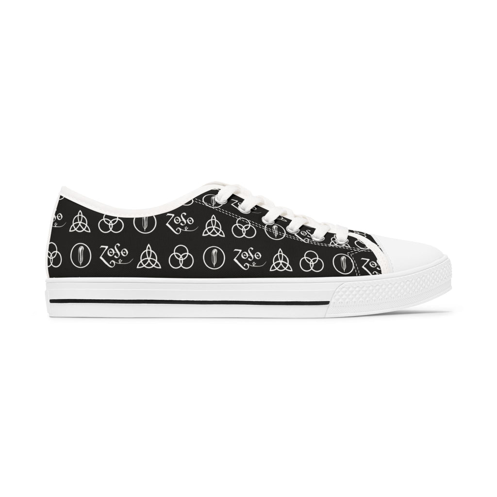 Women's Low Top Sneakers —Led Zeppelin Pattern Casual Canvas Shoes