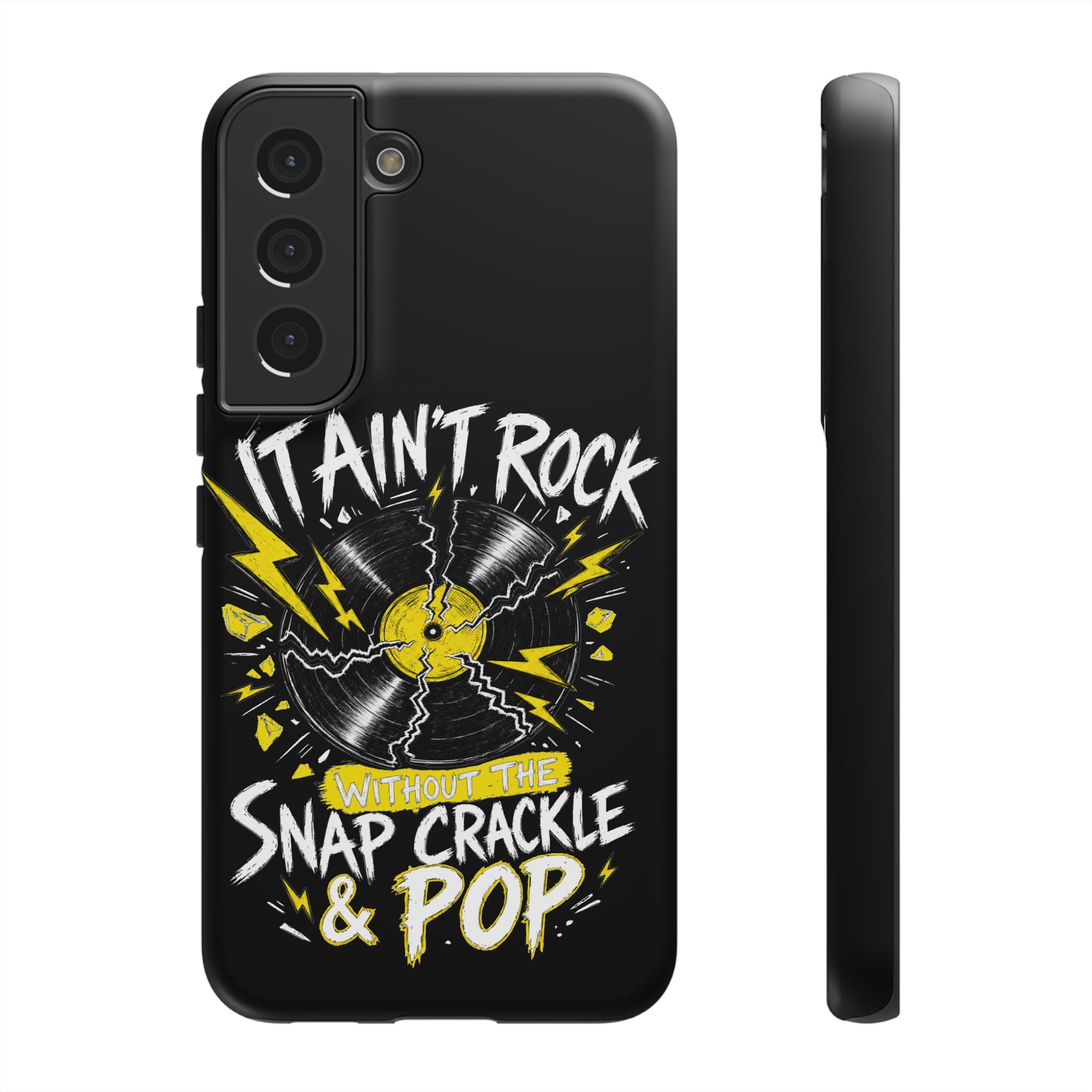 Phone Case — "It Ain't Rock Without the Snap Crackle & Pop" Vintage Vinyl Design