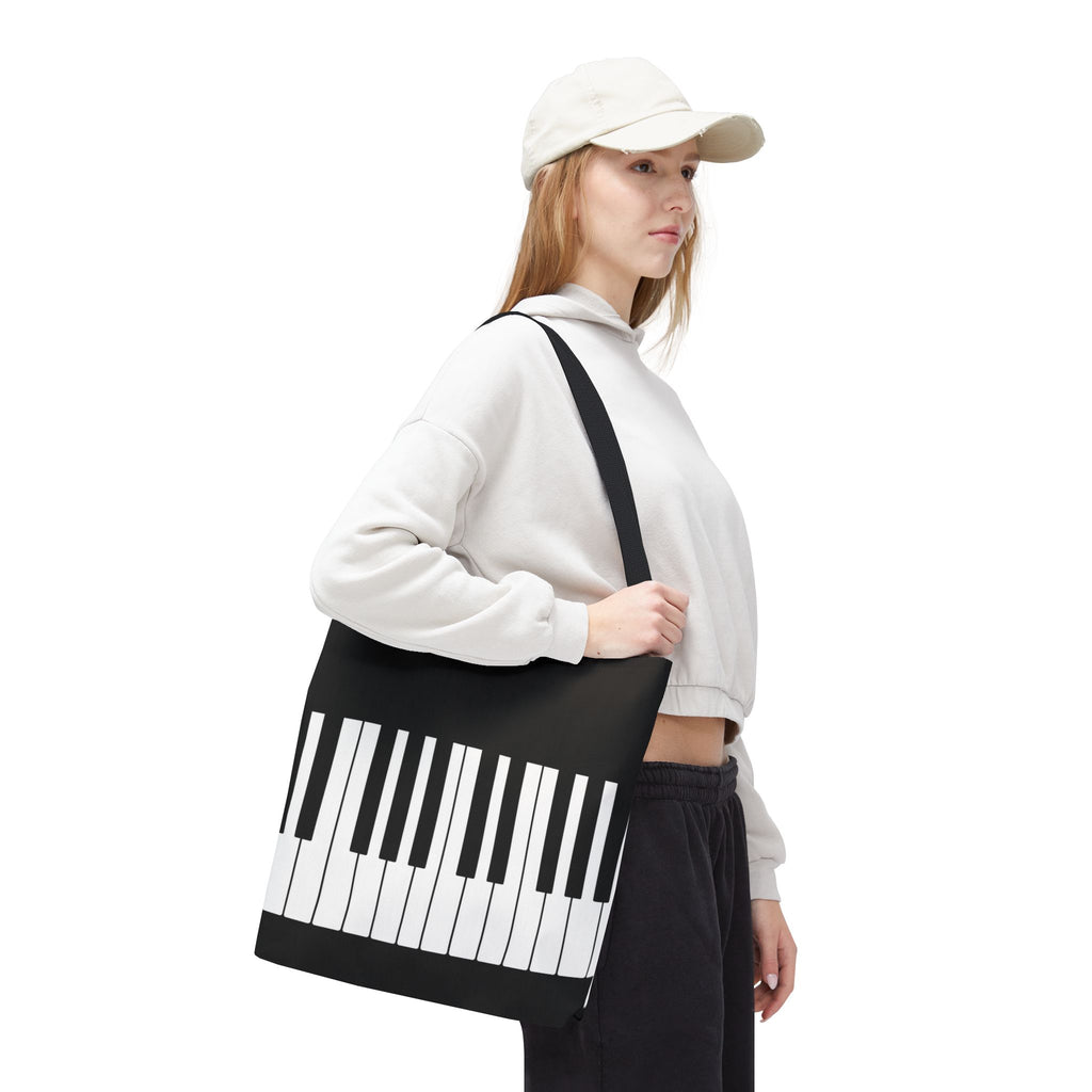 Piano Keys Tote Bag - Musician Keyboard Print Canvas Tote
