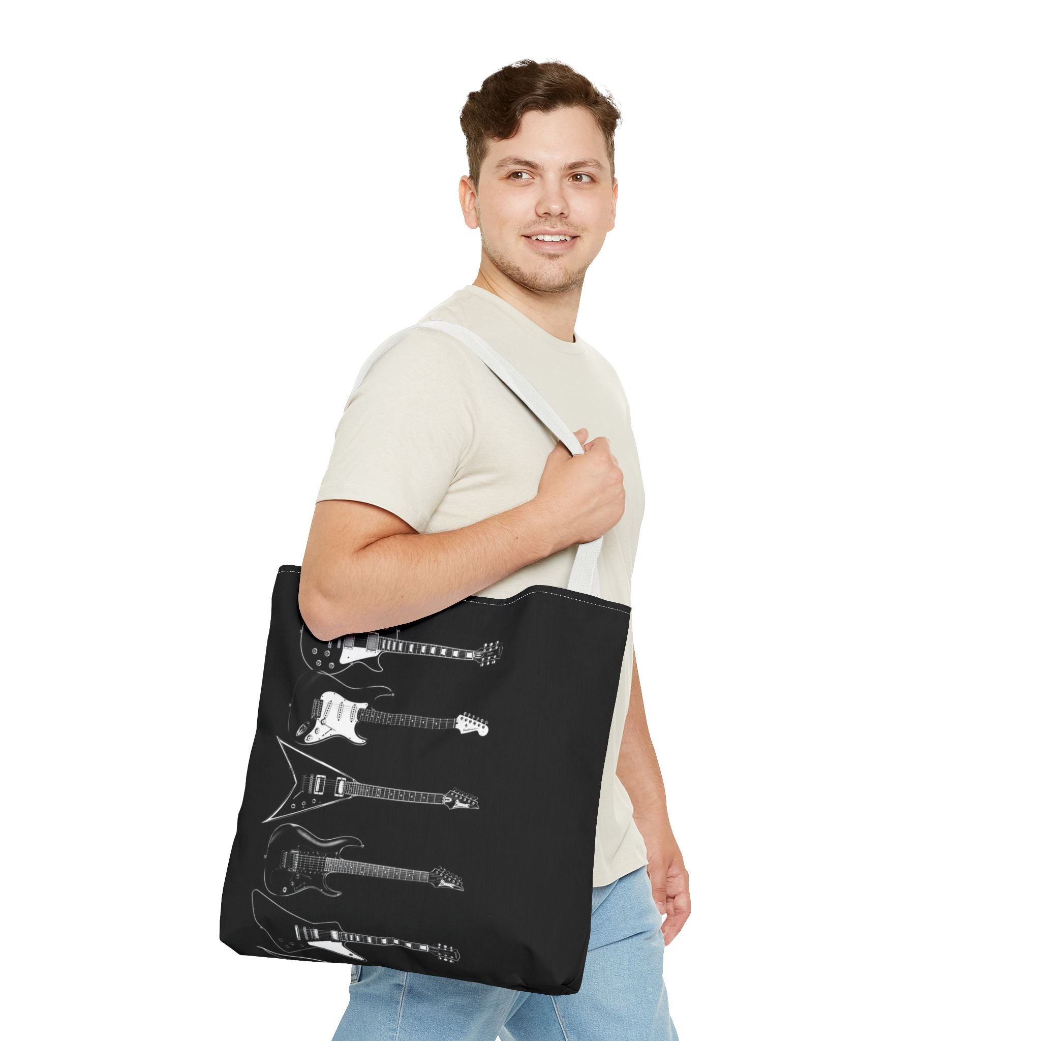 Electric Guitars Black Tote Bag – Rock Music Instrument Shopper