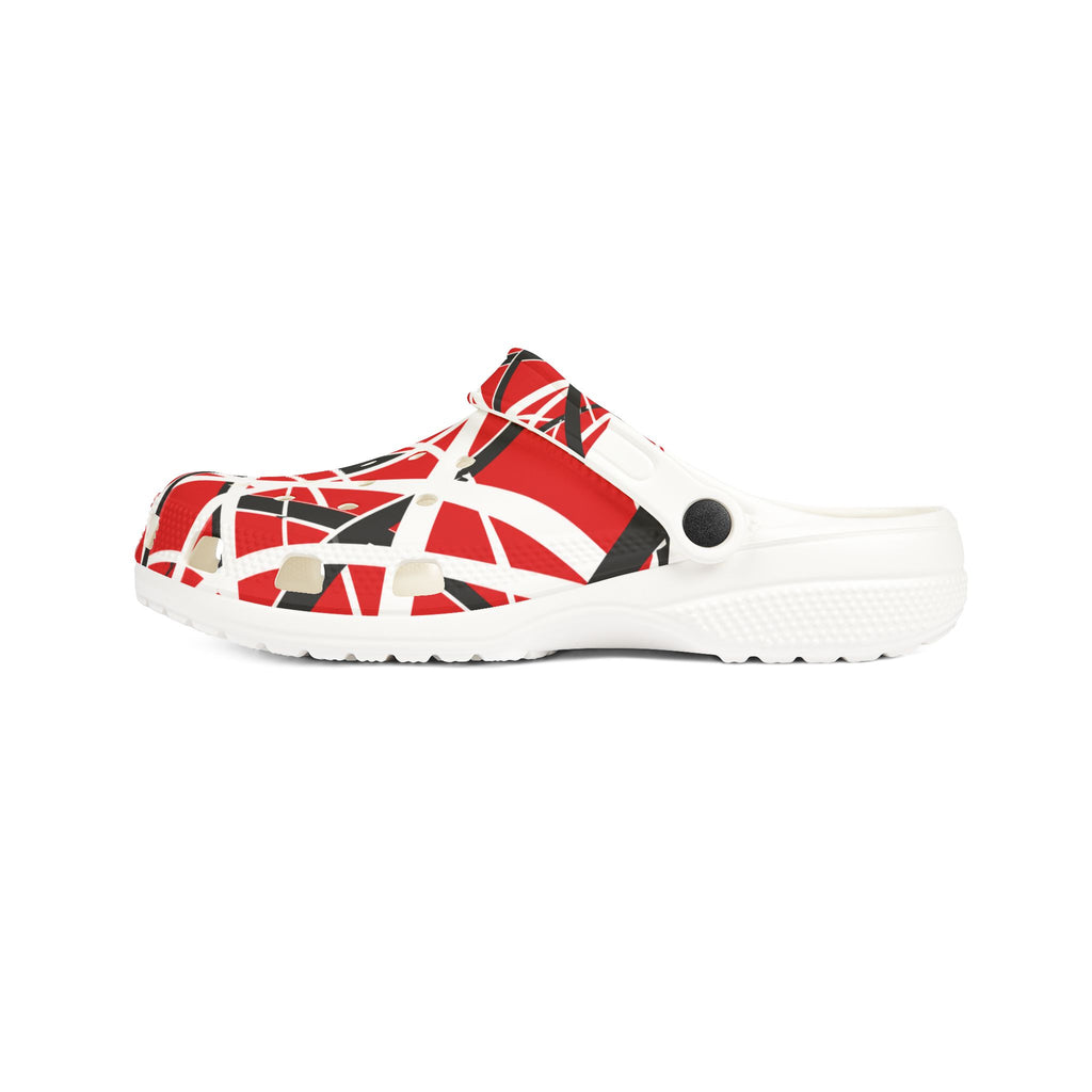 EVH Van Halen Tribute bold - Abstract Red Striped Clog Shoes
