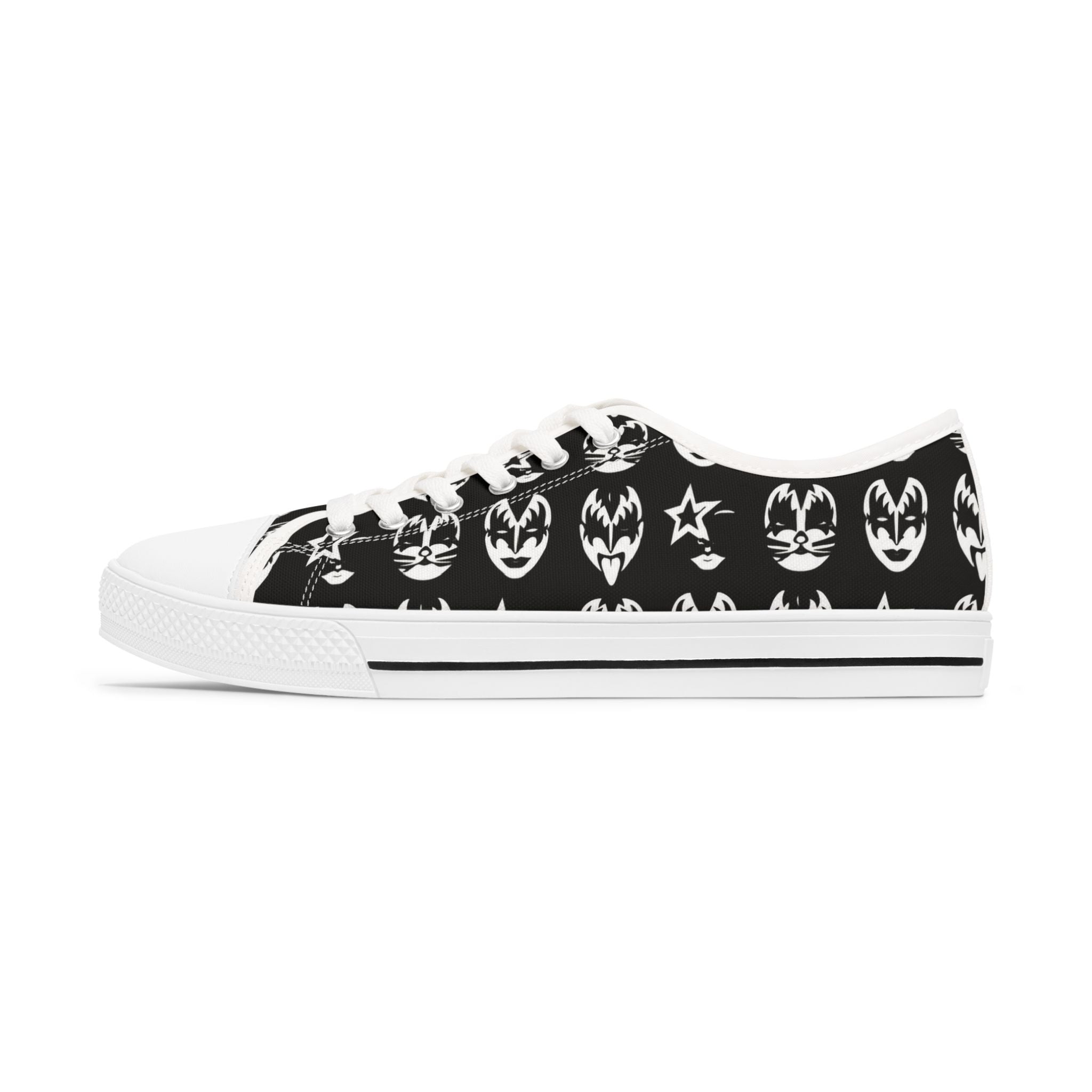 Kiss Band Face Pattern Women's Low Top Sneakers