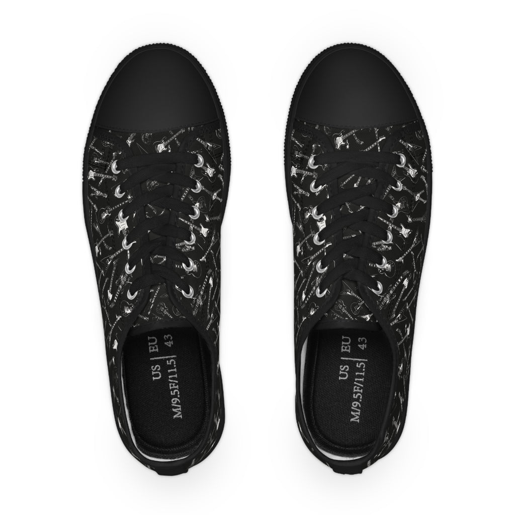 Black Guitars Men’s Low Top Sneakers — Minimal Urban Casual Shoes