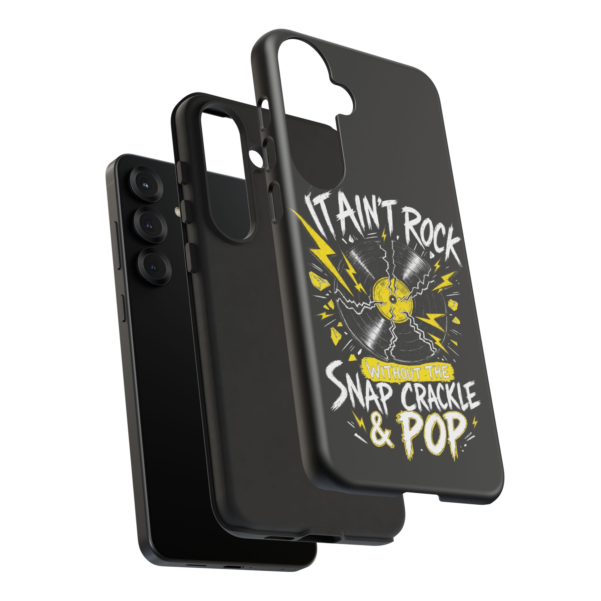 Phone Case — "It Ain't Rock Without the Snap Crackle & Pop" Vintage Vinyl Design